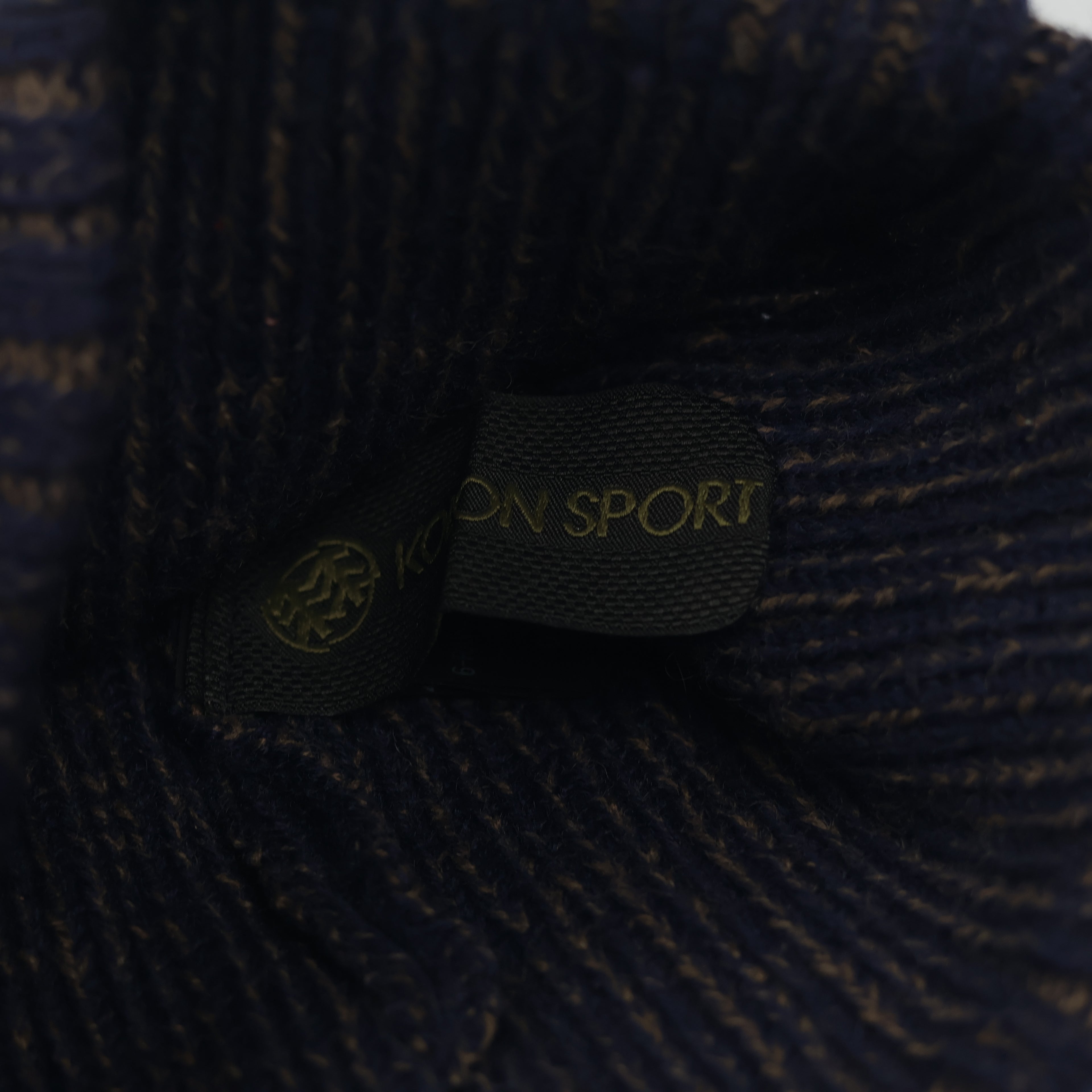 Kolon Sport Authentic Beanie | Korean Outdoor Brand | Navy & Brown Marl Knit