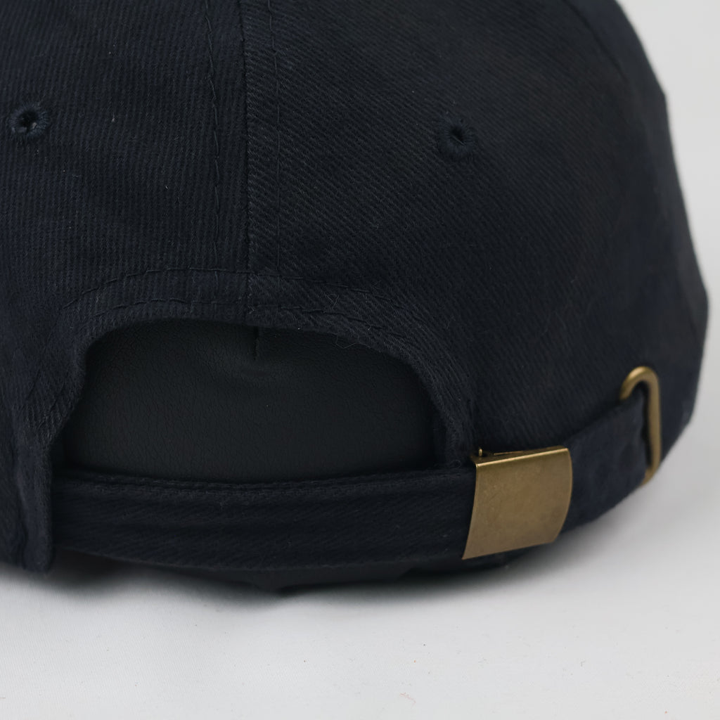 Thrifted Navy Blue Captain Hat with Faux Suede Visor | 56-58cm