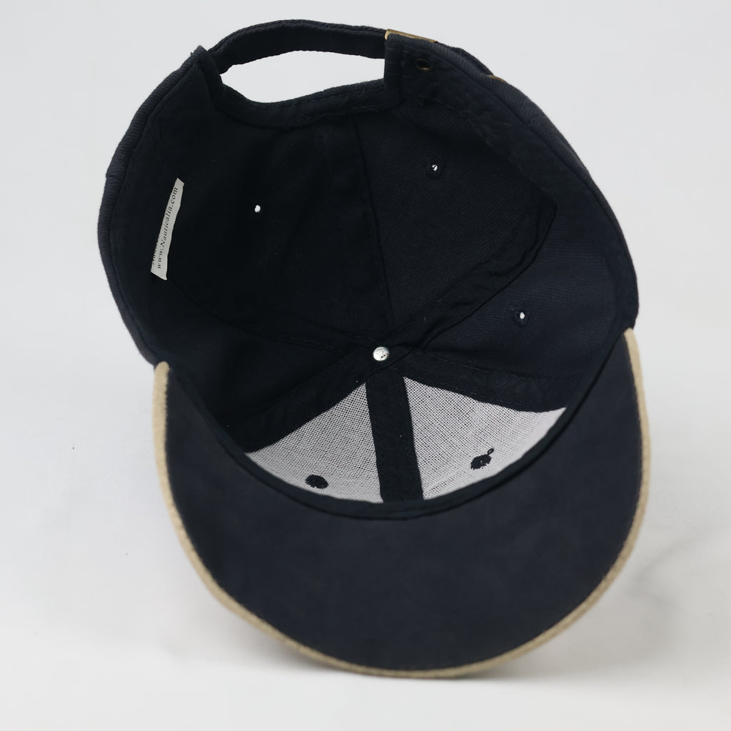 Thrifted Navy Blue Captain Hat with Faux Suede Visor | 56-58cm