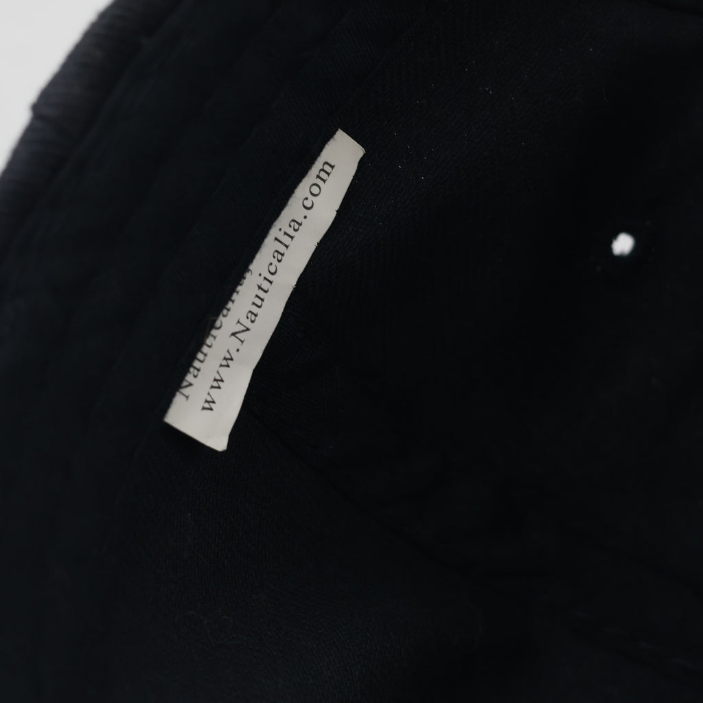 Thrifted Navy Blue Captain Hat with Faux Suede Visor | 56-58cm