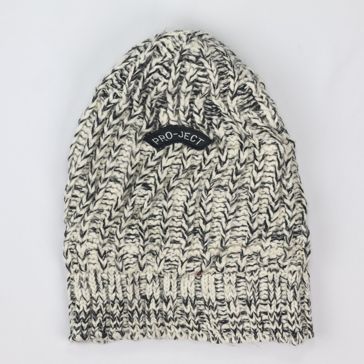 Streetwear "Project" Patch Beanie | Oreo Marl Knit | Thermal Lined Cap