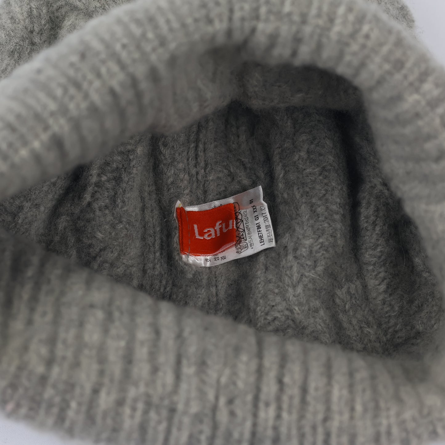 Lafuma Outdoor Beanie Korean | Soft Cable Knit Grey