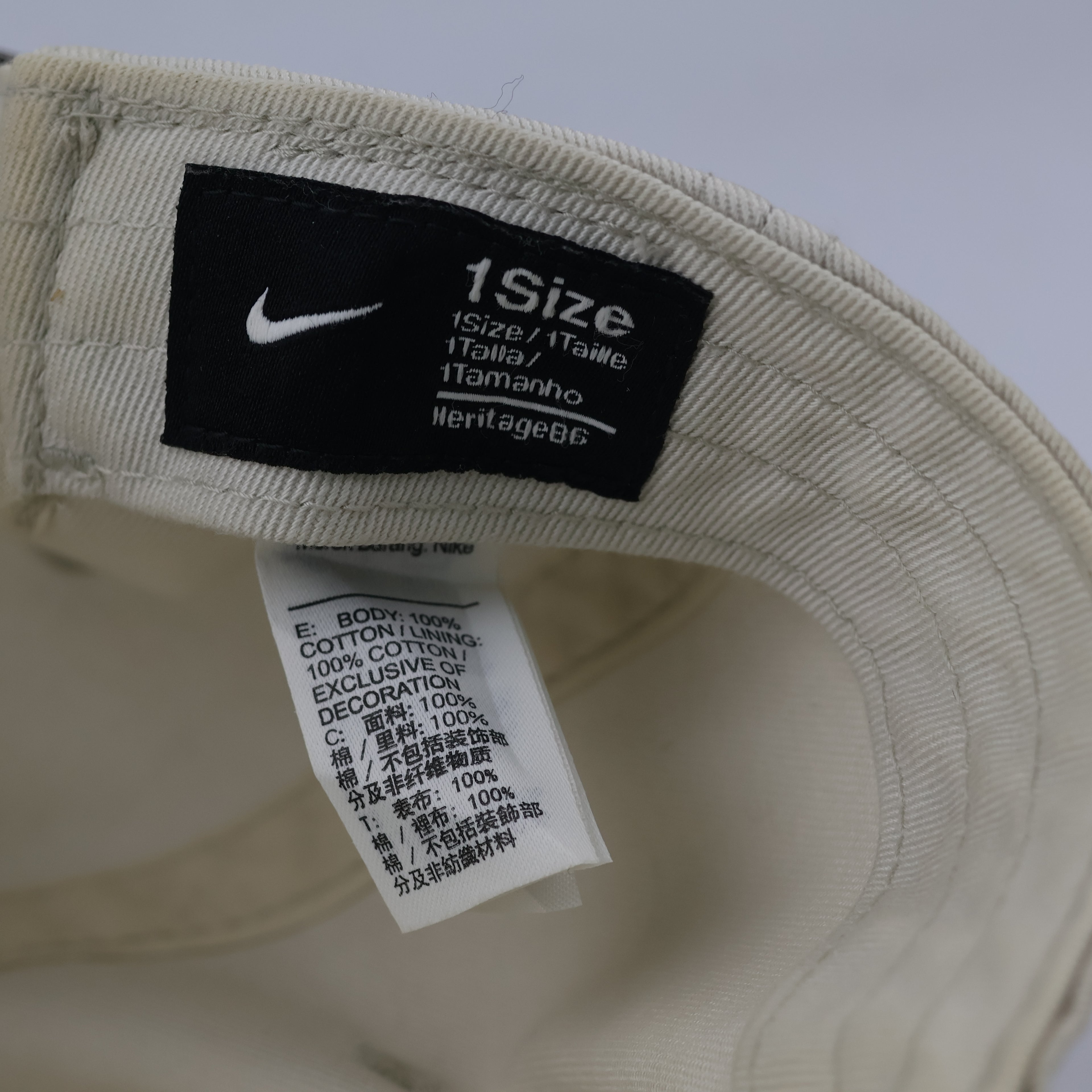 Thrifted Nike Heritage 86 Off-White Cap | Adjustable Strapback