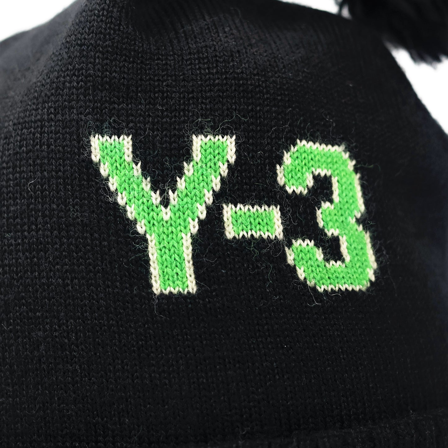 Y-3 Adidas x Yohji Yamamoto Designer Beanie | 100% Wool Black & Neon Green Knit