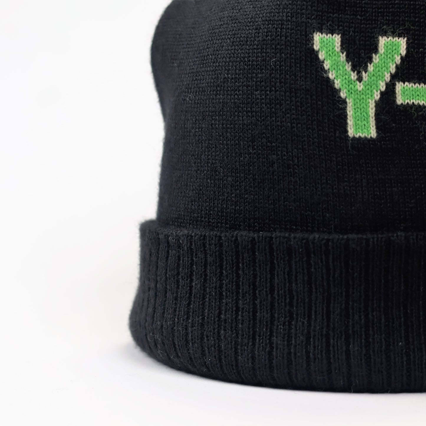 Y-3 Adidas x Yohji Yamamoto Designer Beanie | 100% Wool Black & Neon Green Knit