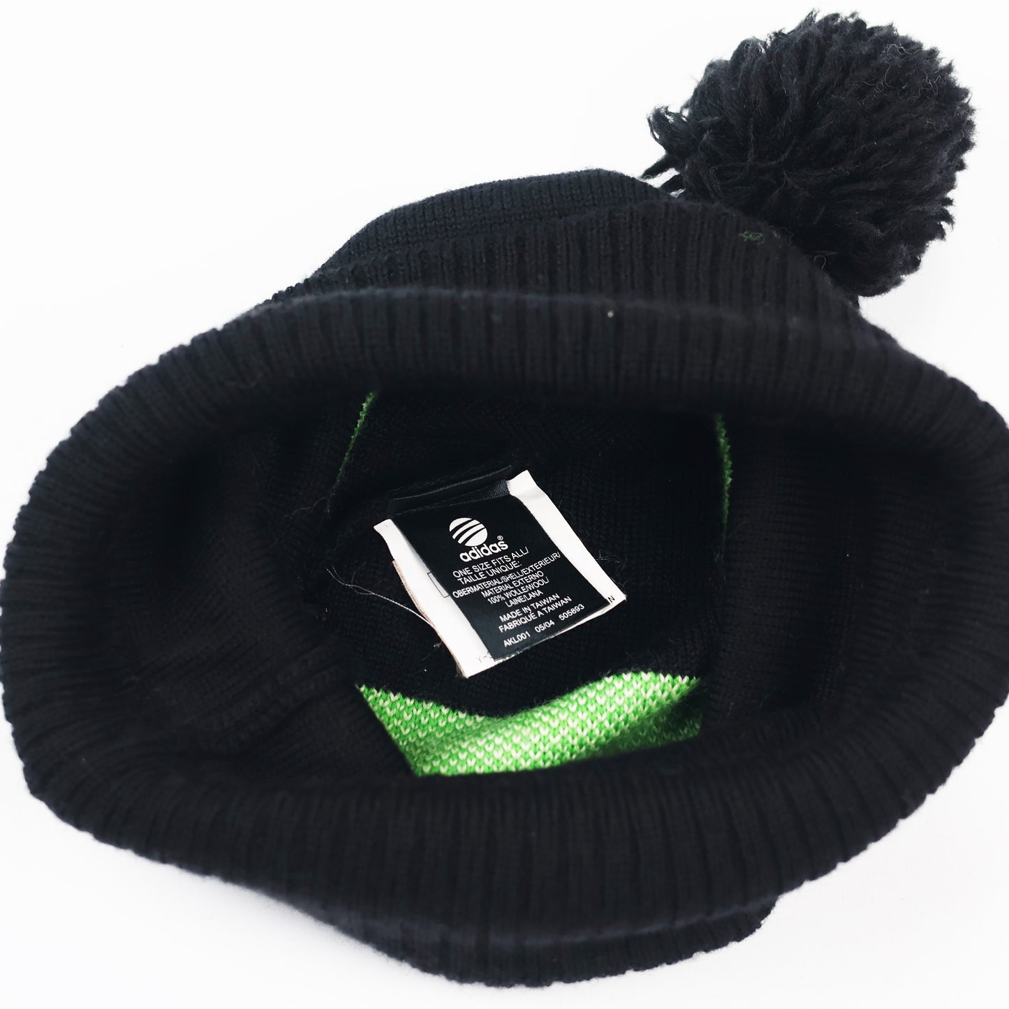 Y-3 Adidas x Yohji Yamamoto Designer Beanie | 100% Wool Black & Neon Green Knit