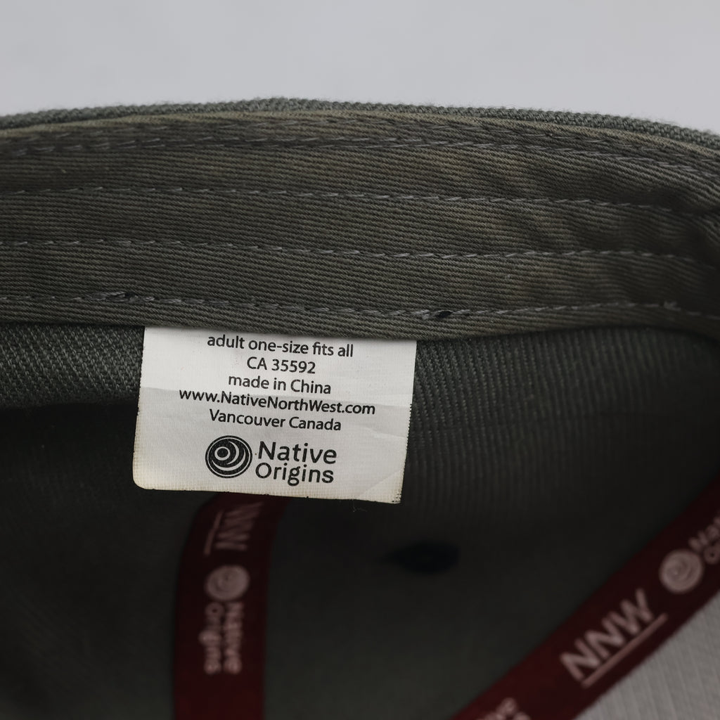 Thrifted Native Origins Salmon Print Gray Baseball Cap (57-58cm) | 10572
