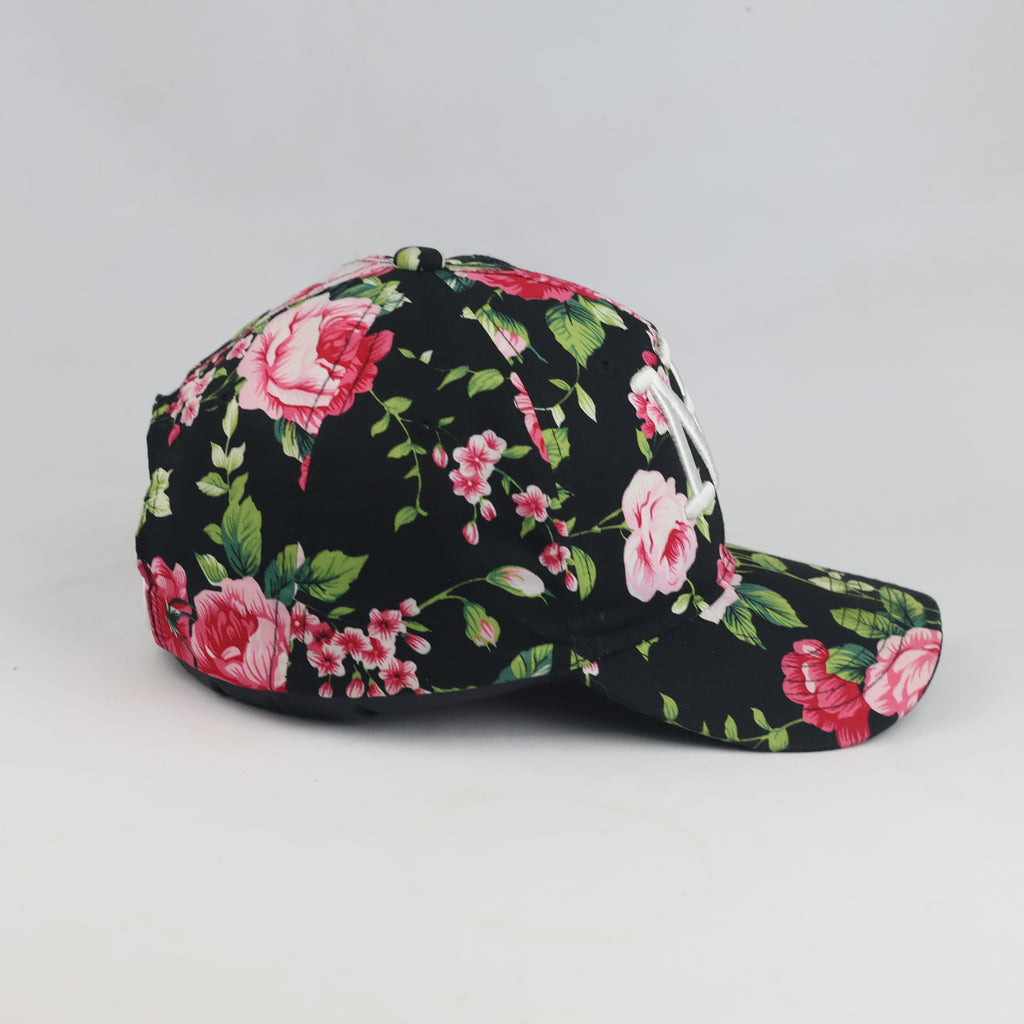 Thrifted New York Pink Roses Black Baseball Cap (56-57cm) | 10571