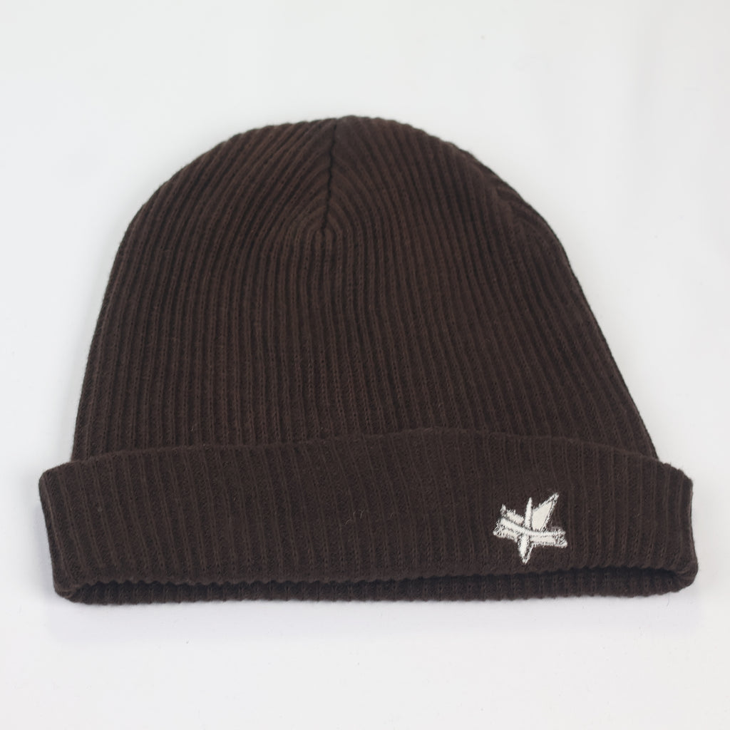 Chocolate Brown Korean Beanie | "Hum" Authentic Ribbed Knit Hat | Earth Tone
