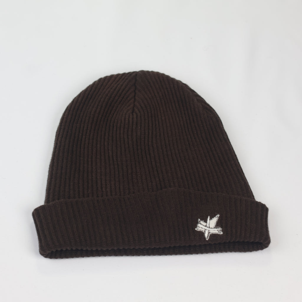 Chocolate Brown Korean Beanie | "Hum" Authentic Ribbed Knit Hat | Earth Tone