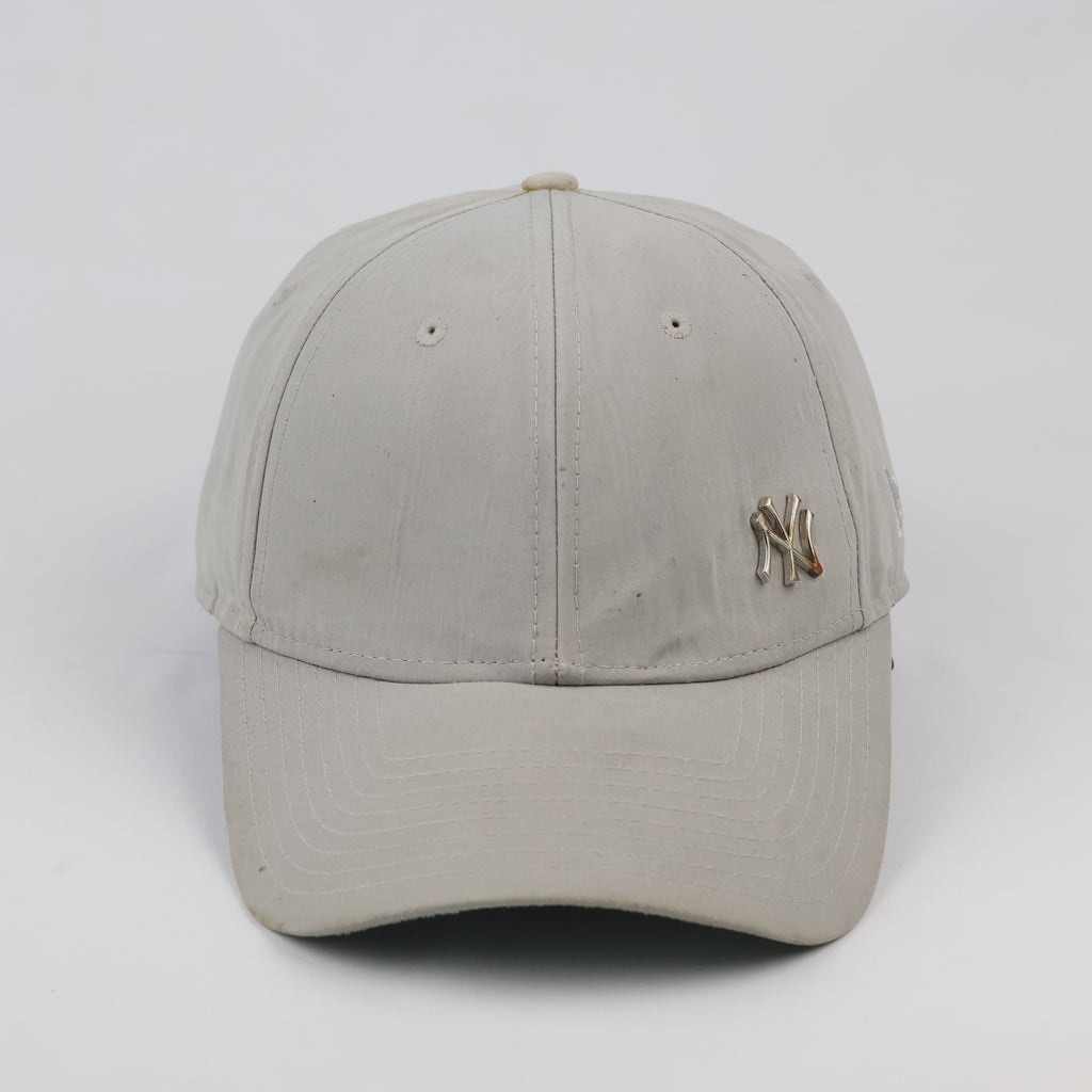 Thrifted NY Yankees New Era Cap | Grey Metal Badge Dad Hat