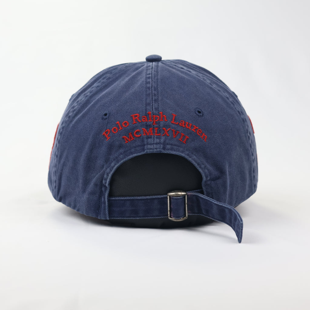 Polo Ralph Lauren Heritage Racing Thrifted  Cap - Navy Blue - Adjustable Strapback