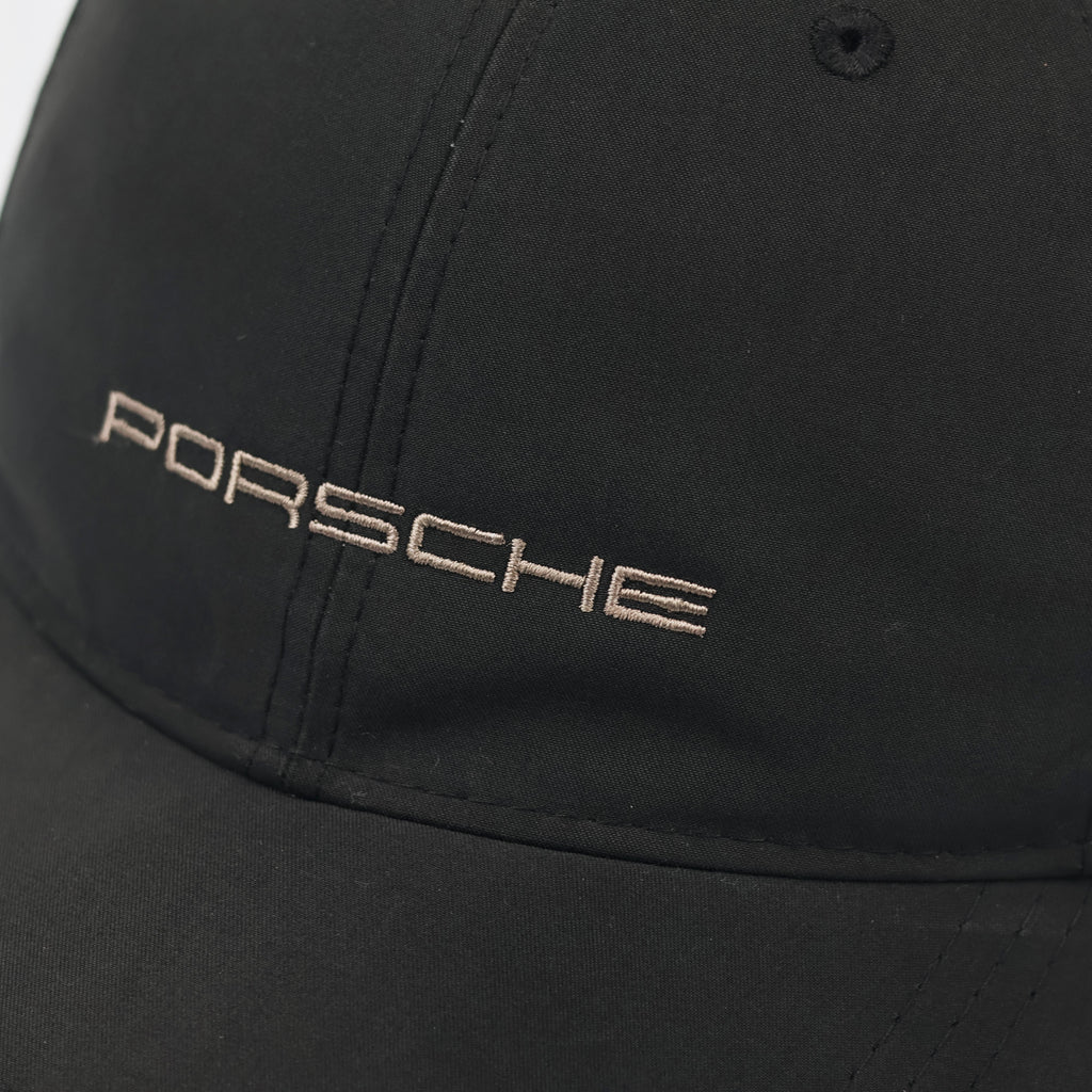 Genuine Porsche Performance Cap - Black with Tan Piping - One Size