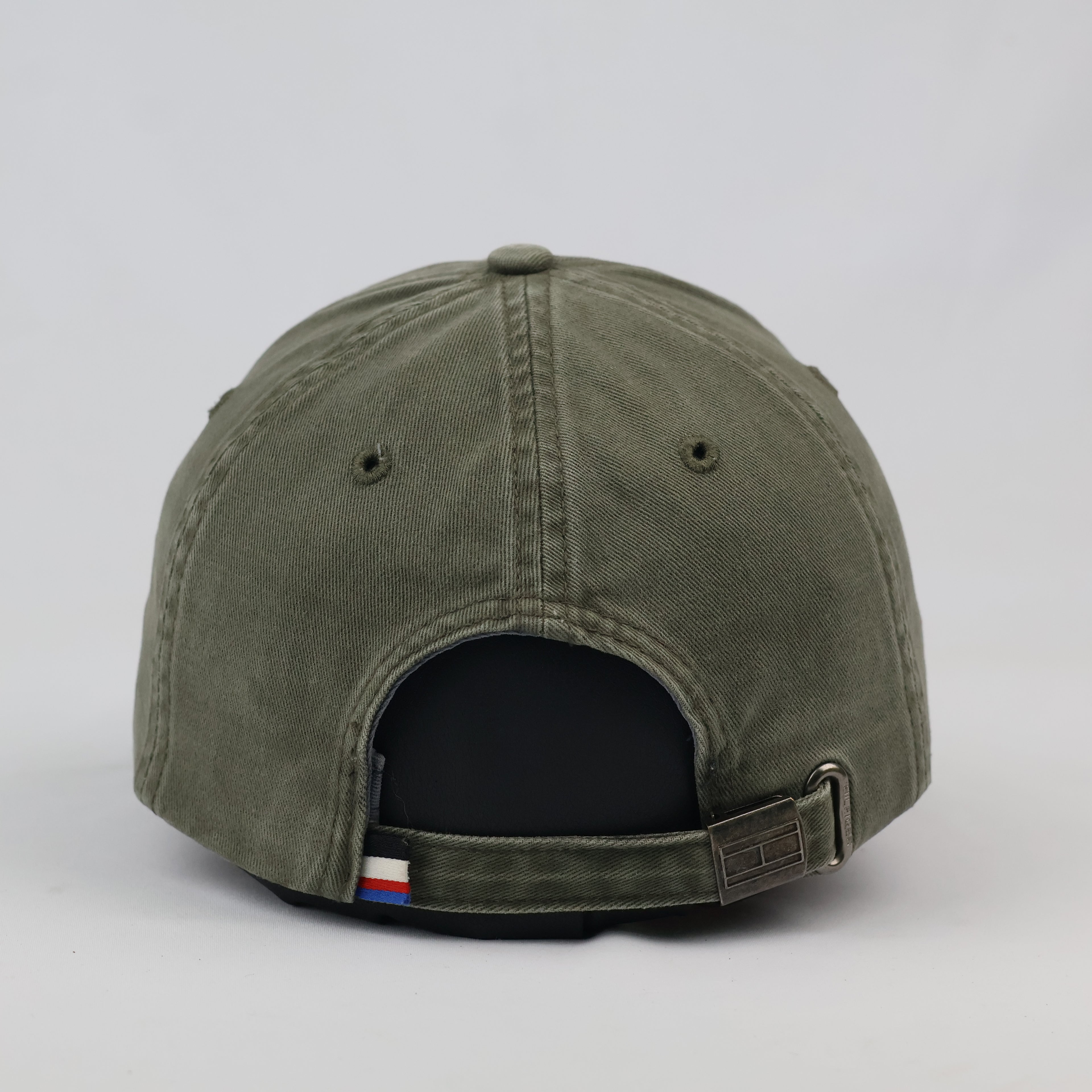 Thrifted Tommy Hilfiger Flag Logo Cap | Olive Green Strapback