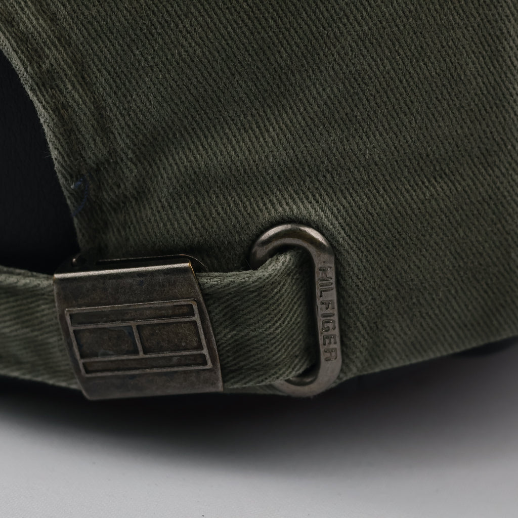 Thrifted Tommy Hilfiger Flag Logo Cap | Olive Green Strapback