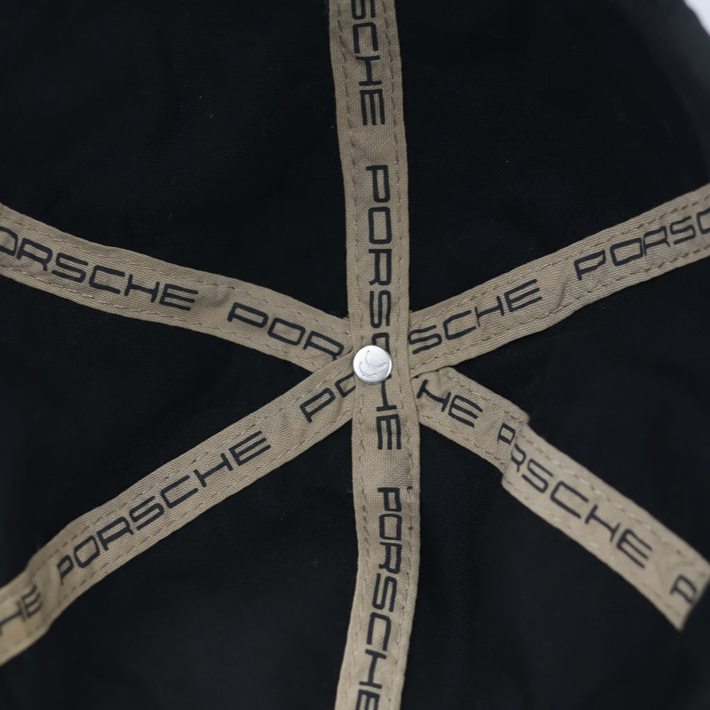Genuine Porsche Performance Cap - Black with Tan Piping - One Size