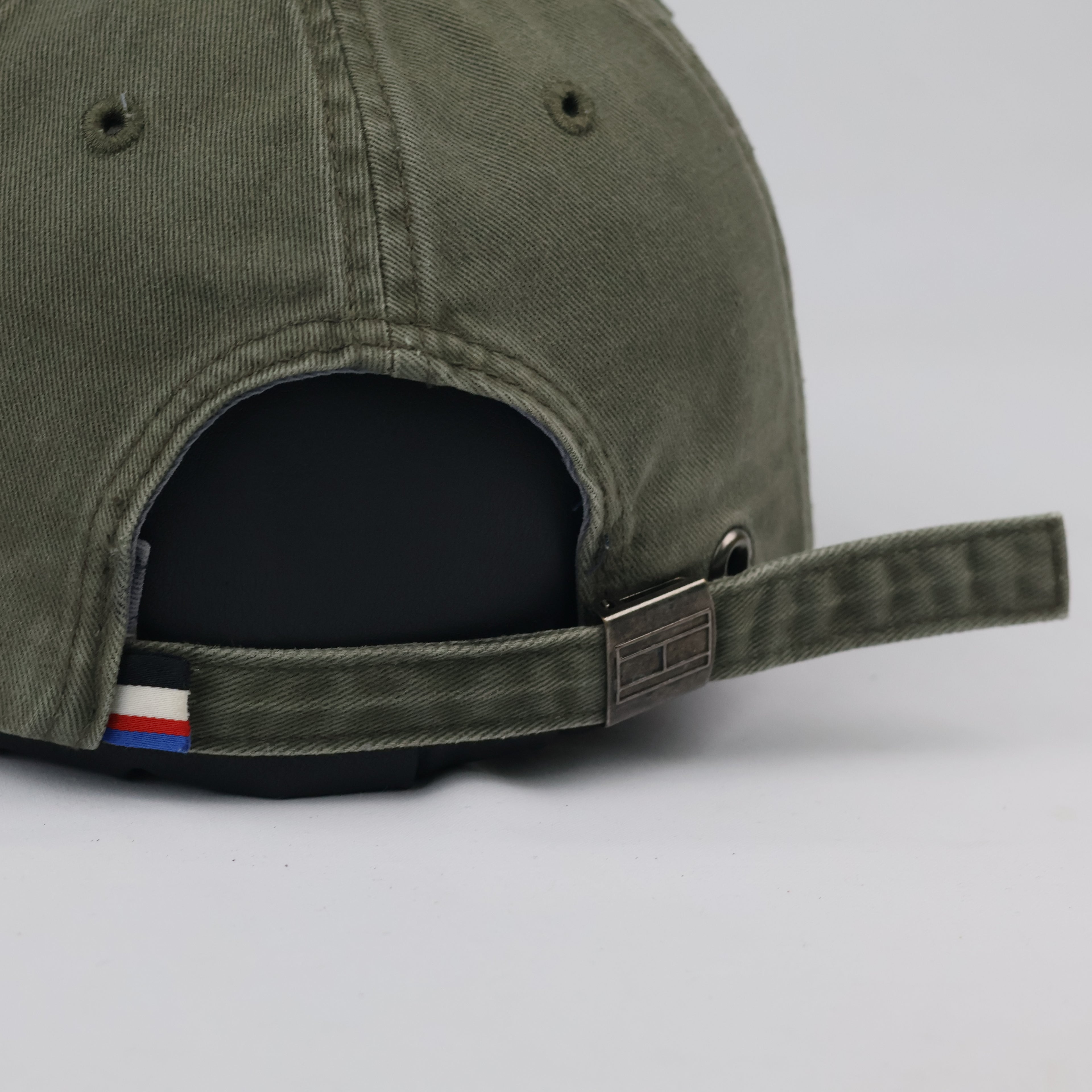 Thrifted Tommy Hilfiger Flag Logo Cap | Olive Green Strapback