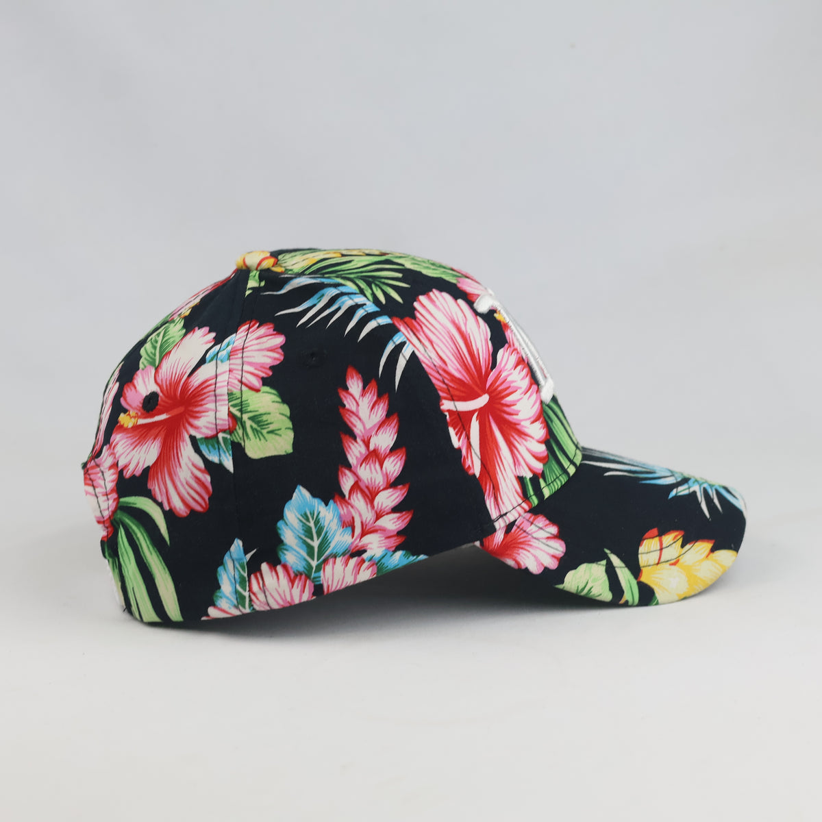 Thrifted New York Summer Hibiscus Print Baseball Cap (54cm) | 10562
