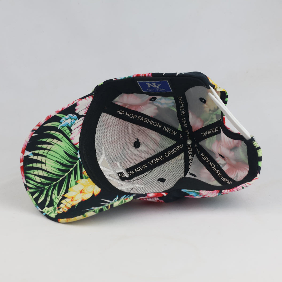 Thrifted New York Summer Hibiscus Print Baseball Cap (54cm) | 10562
