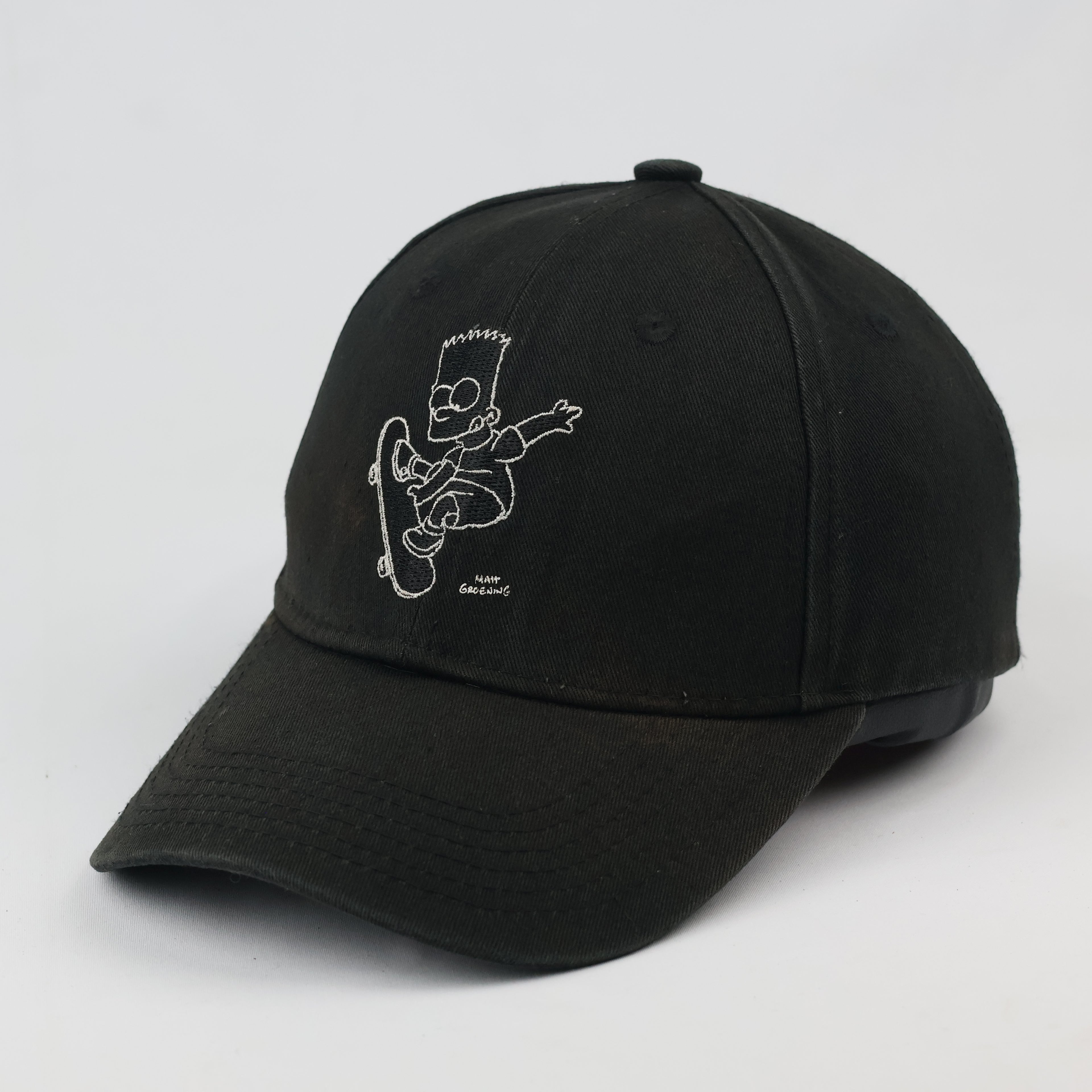 Thrifted Black Bart Simpson Skateboard Cap | Matt Groening Snapback
