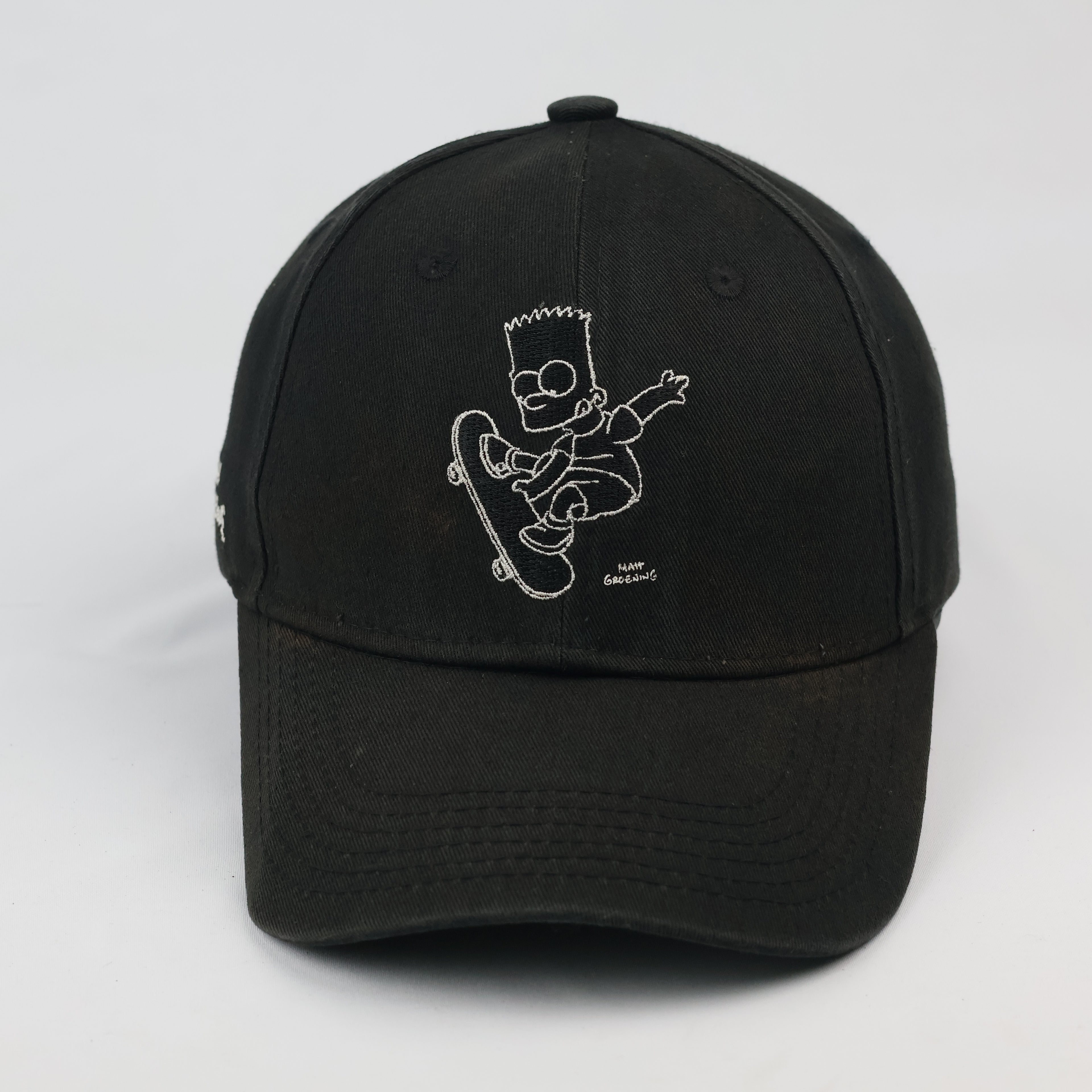 Thrifted Black Bart Simpson Skateboard Cap | Matt Groening Snapback