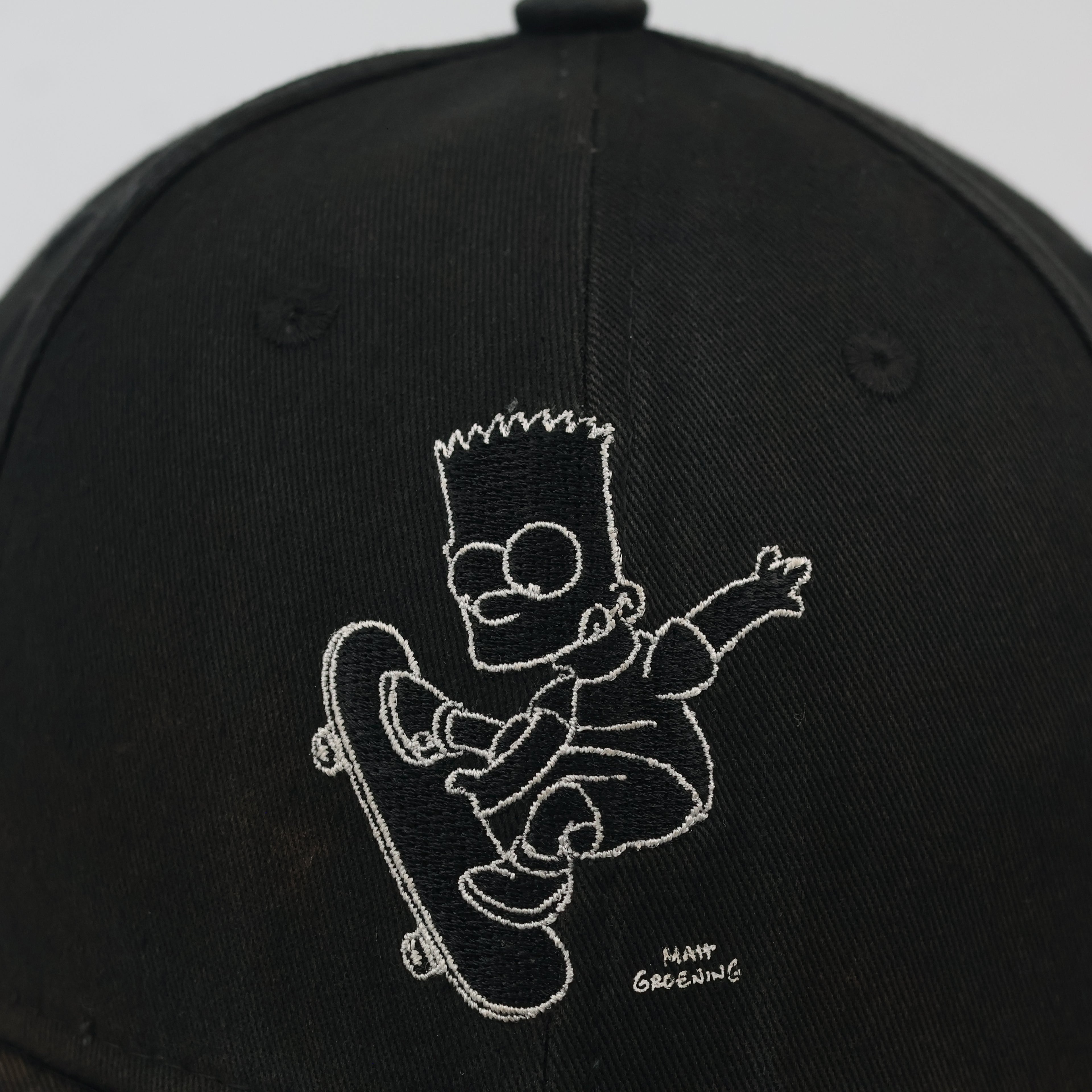 Thrifted Black Bart Simpson Skateboard Cap | Matt Groening Snapback