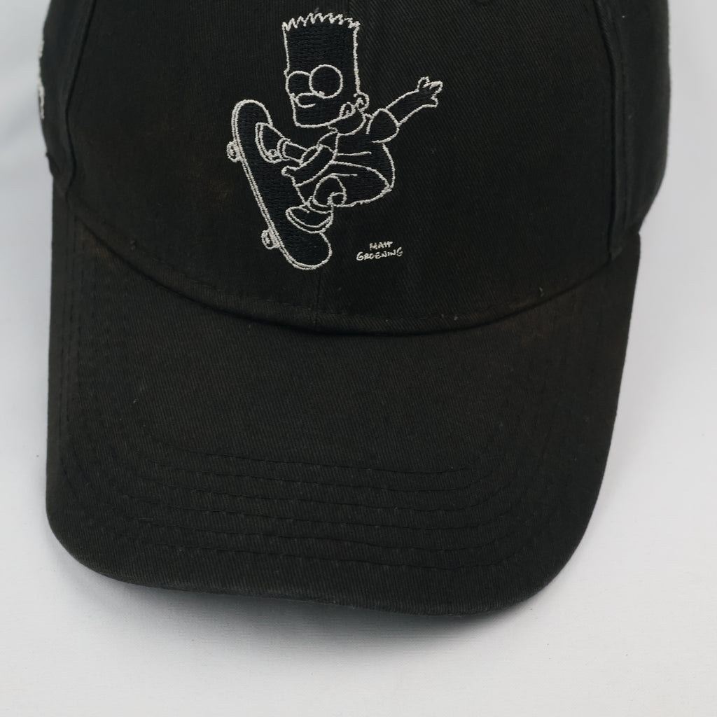 Thrifted Black Bart Simpson Skateboard Cap | Matt Groening Snapback