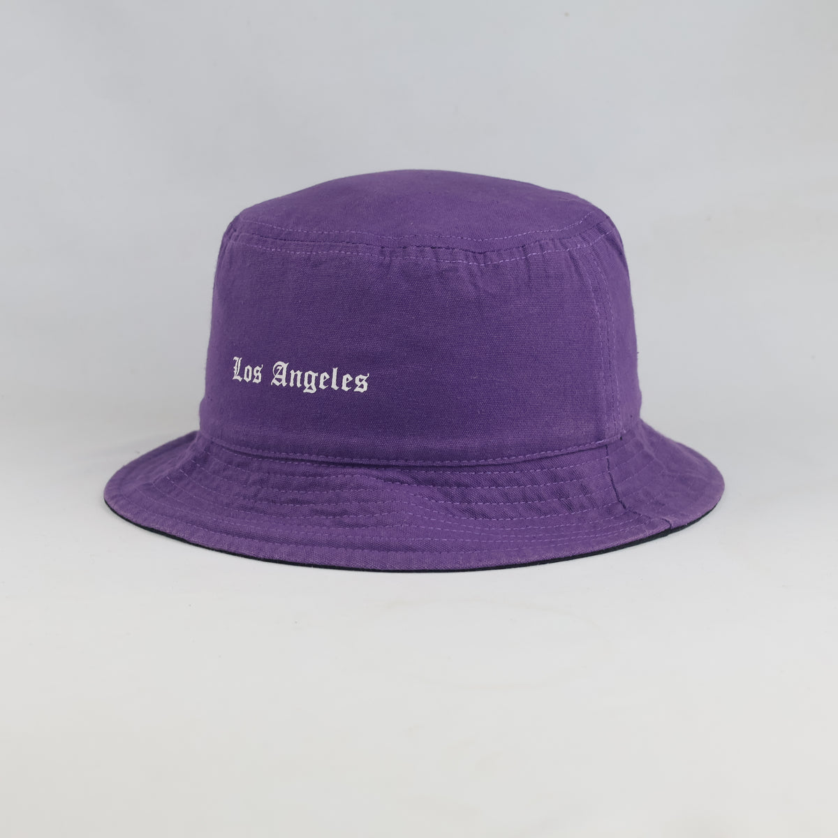 Thrifted 2-in-1 Purple & Black LA Bucket Cap (56cm)