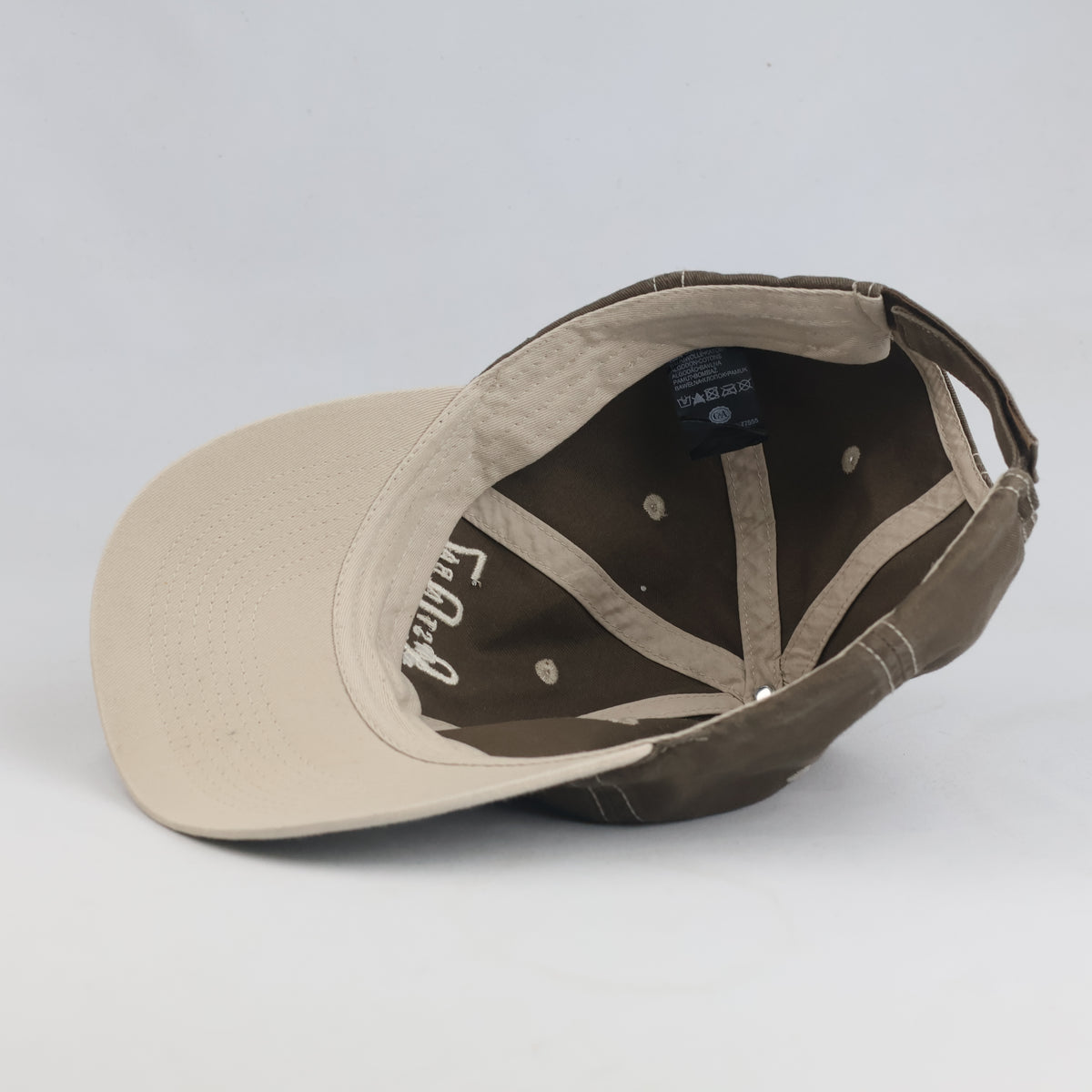 Thrifted Contrast Stitch Khaki Brown Baseball Cap (56-57cm) | 10599