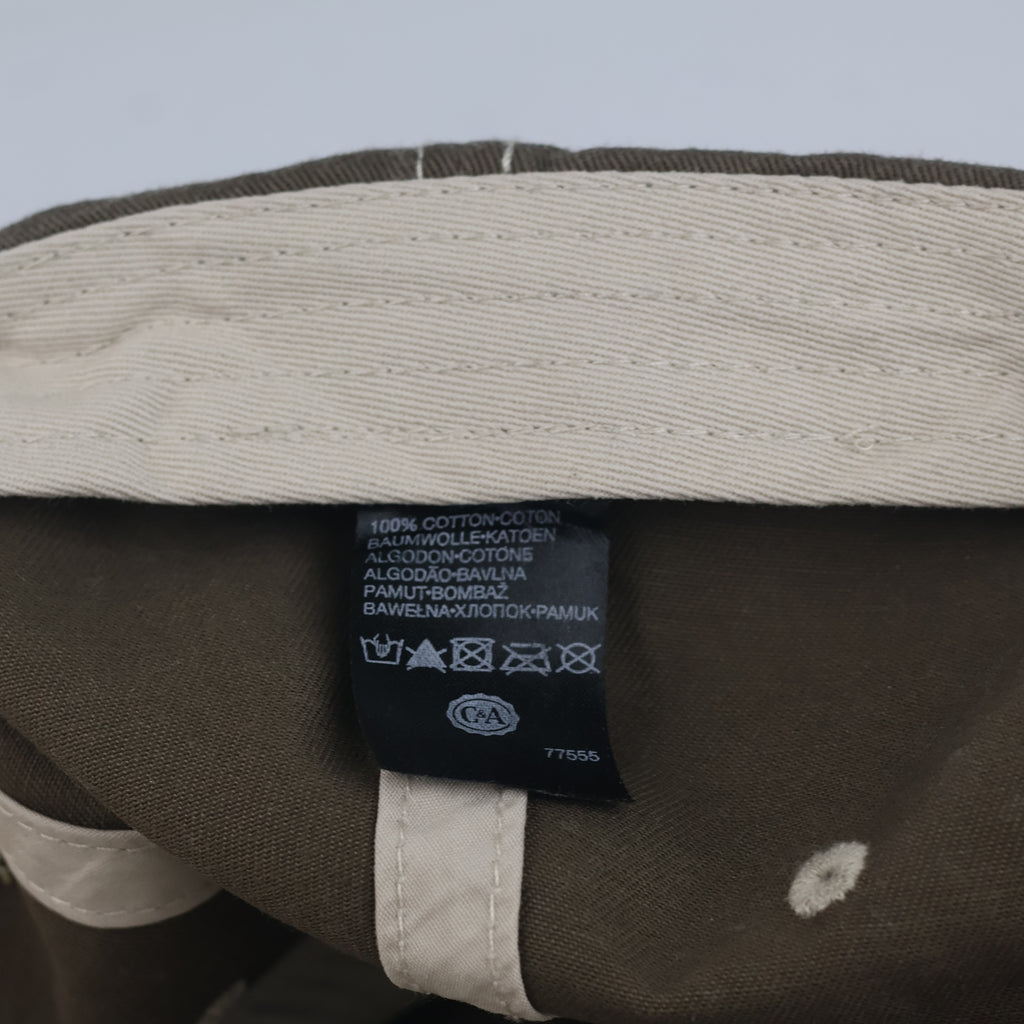 Thrifted Contrast Stitch Khaki Brown Baseball Cap (56-57cm) | 10599