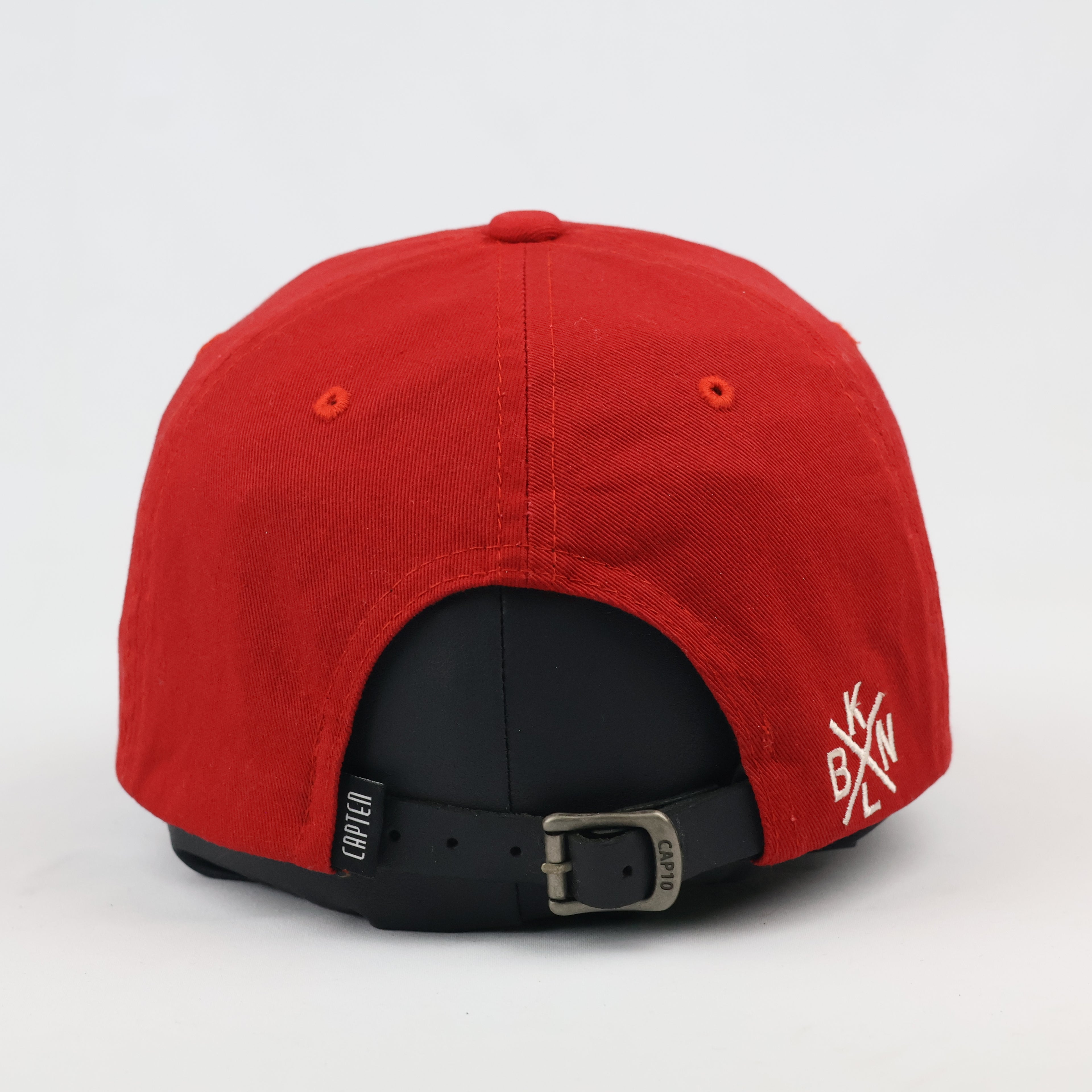 Thrifted Capten BKYLN Script Baseball Cap | Red & Black Strapback