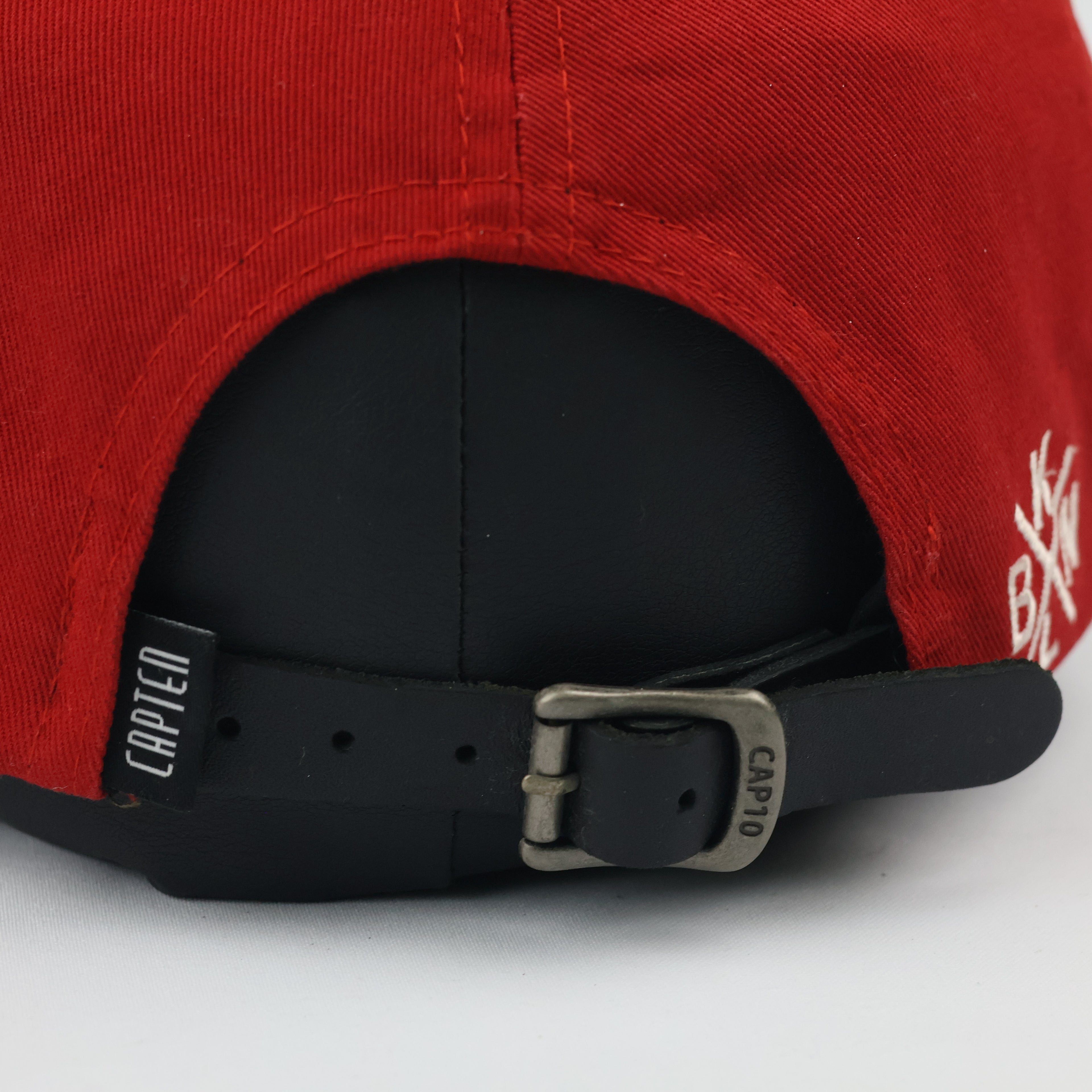 Thrifted Capten BKYLN Script Baseball Cap | Red & Black Strapback