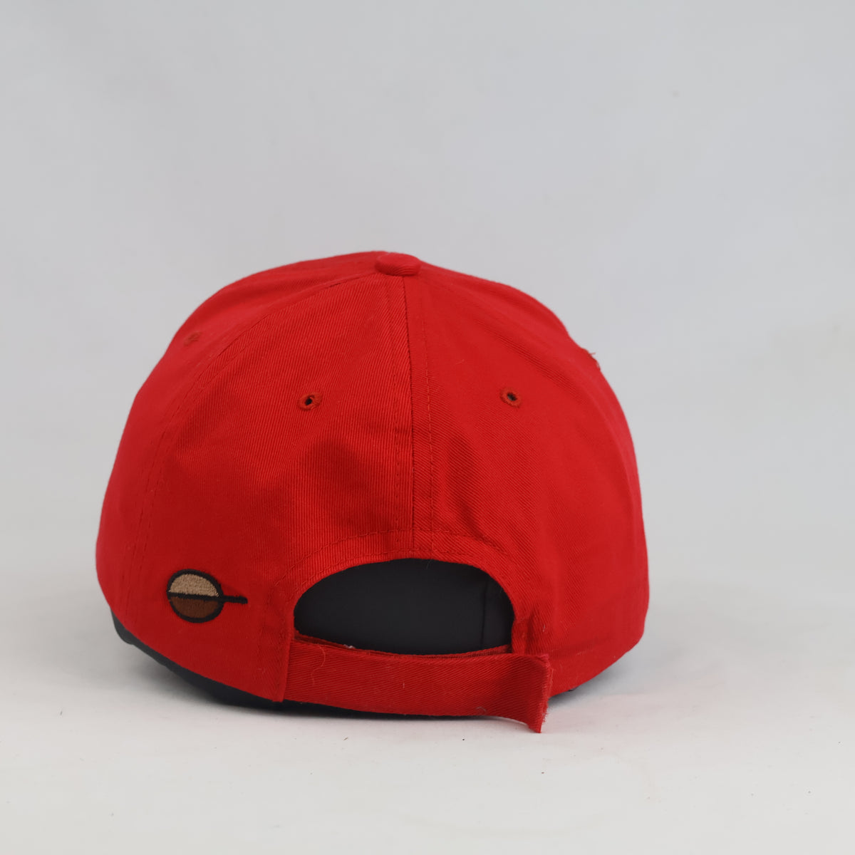 Thrifted Red Baseball Cap with Quirky Front Graphic (57-58cm) | 10593