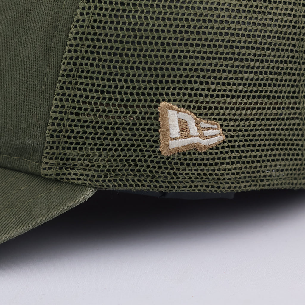 Thrifted LA Dodgers Olive Green Mesh Trucker Cap | Camo Logo