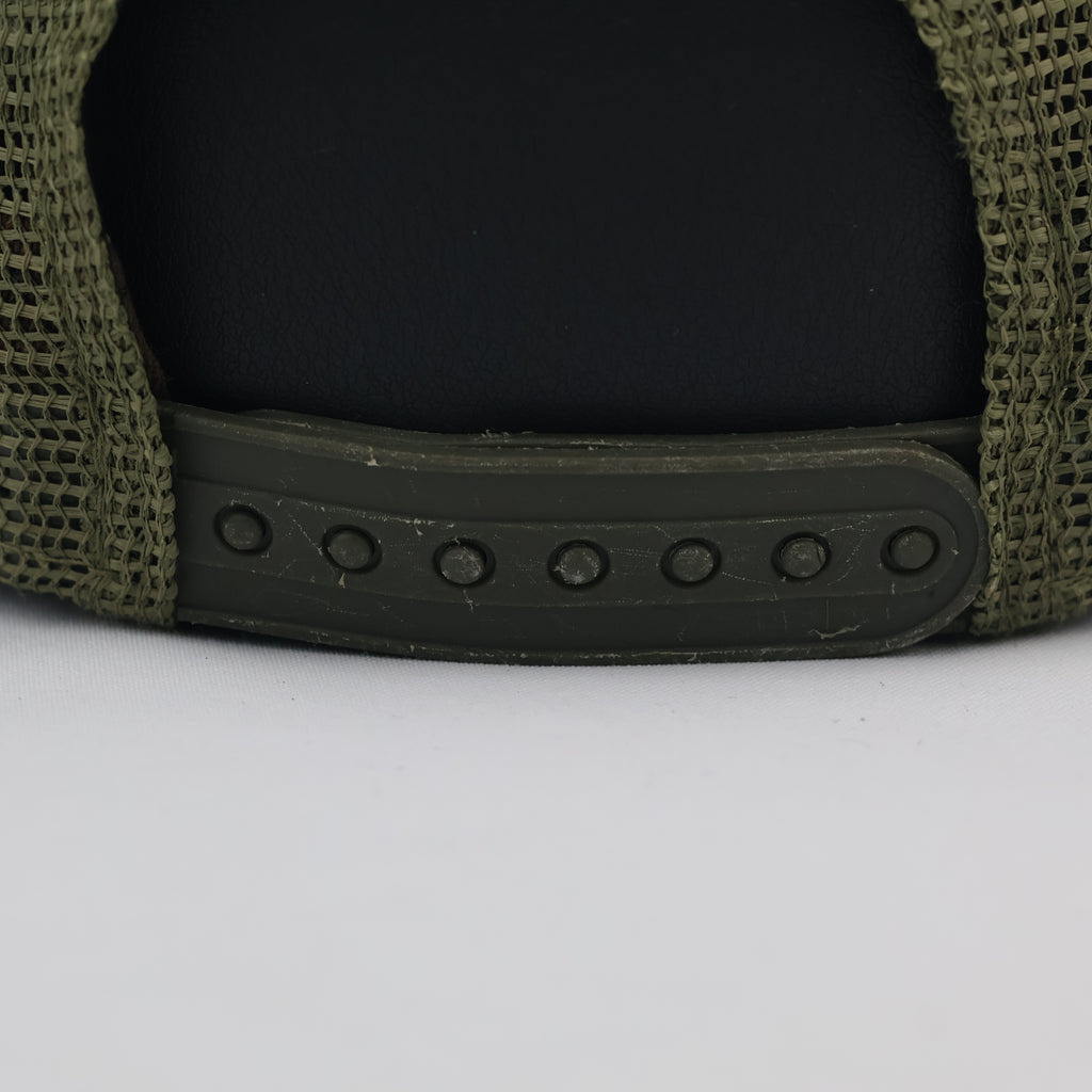 Thrifted LA Dodgers Olive Green Mesh Trucker Cap | Camo Logo