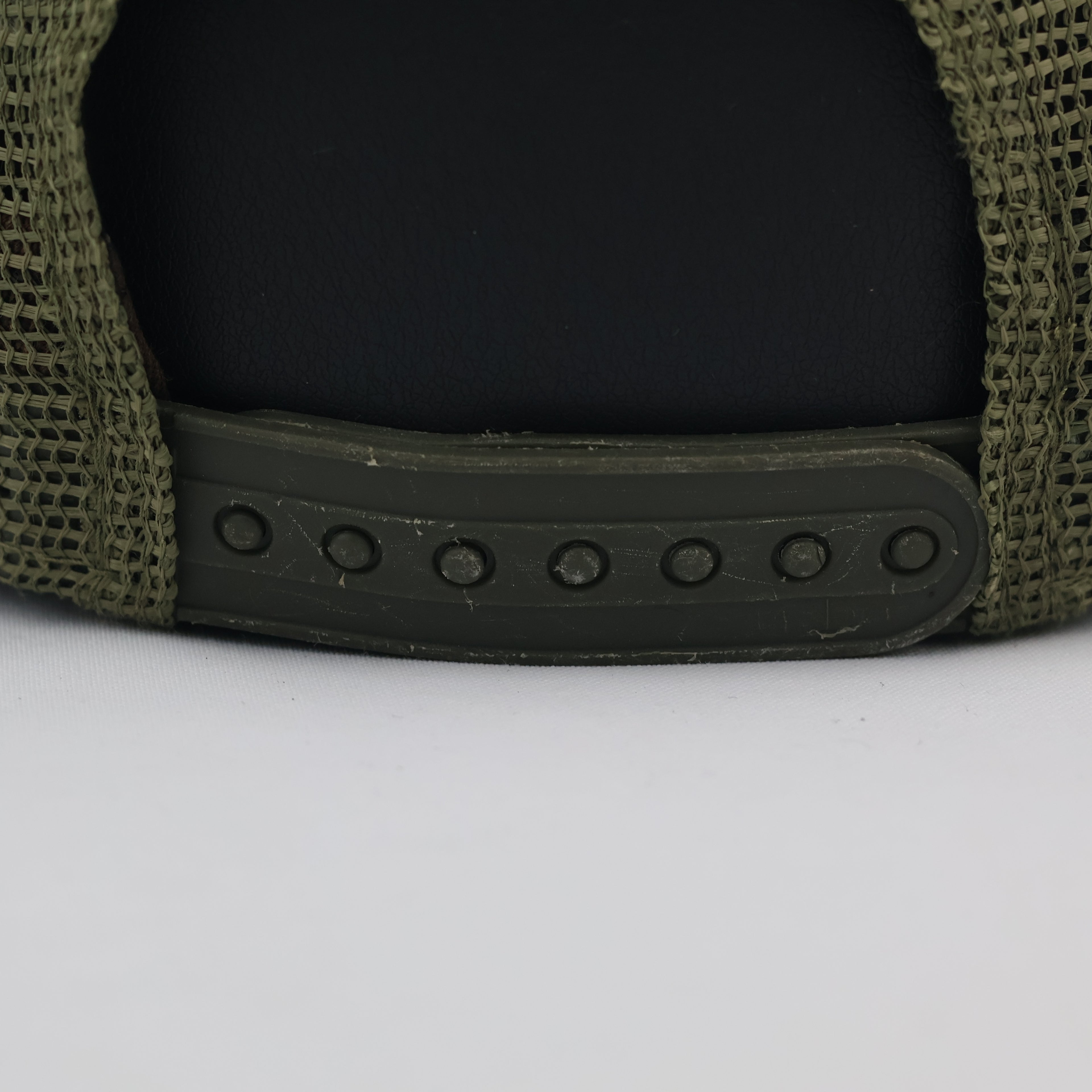 Thrifted LA Dodgers Olive Green Mesh Trucker Cap | Camo Logo