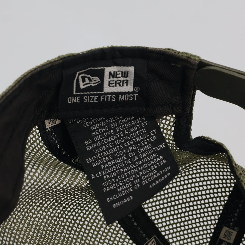 Thrifted LA Dodgers Olive Green Mesh Trucker Cap | Camo Logo