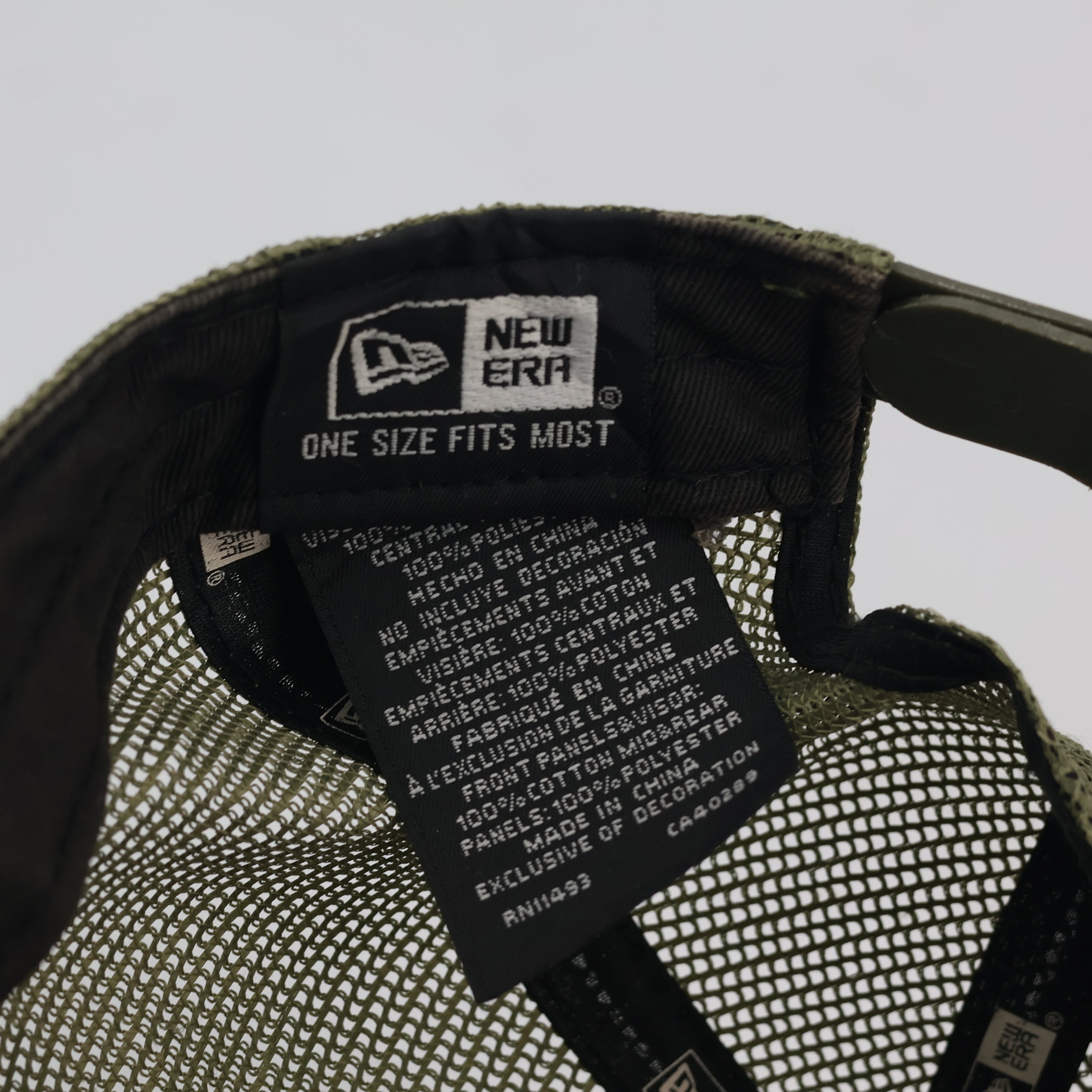 Thrifted LA Dodgers Olive Green Mesh Trucker Cap | Camo Logo