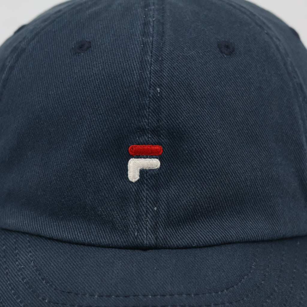 Thrifted Fila Embroidered Navy Cap | Adjustable Strapback