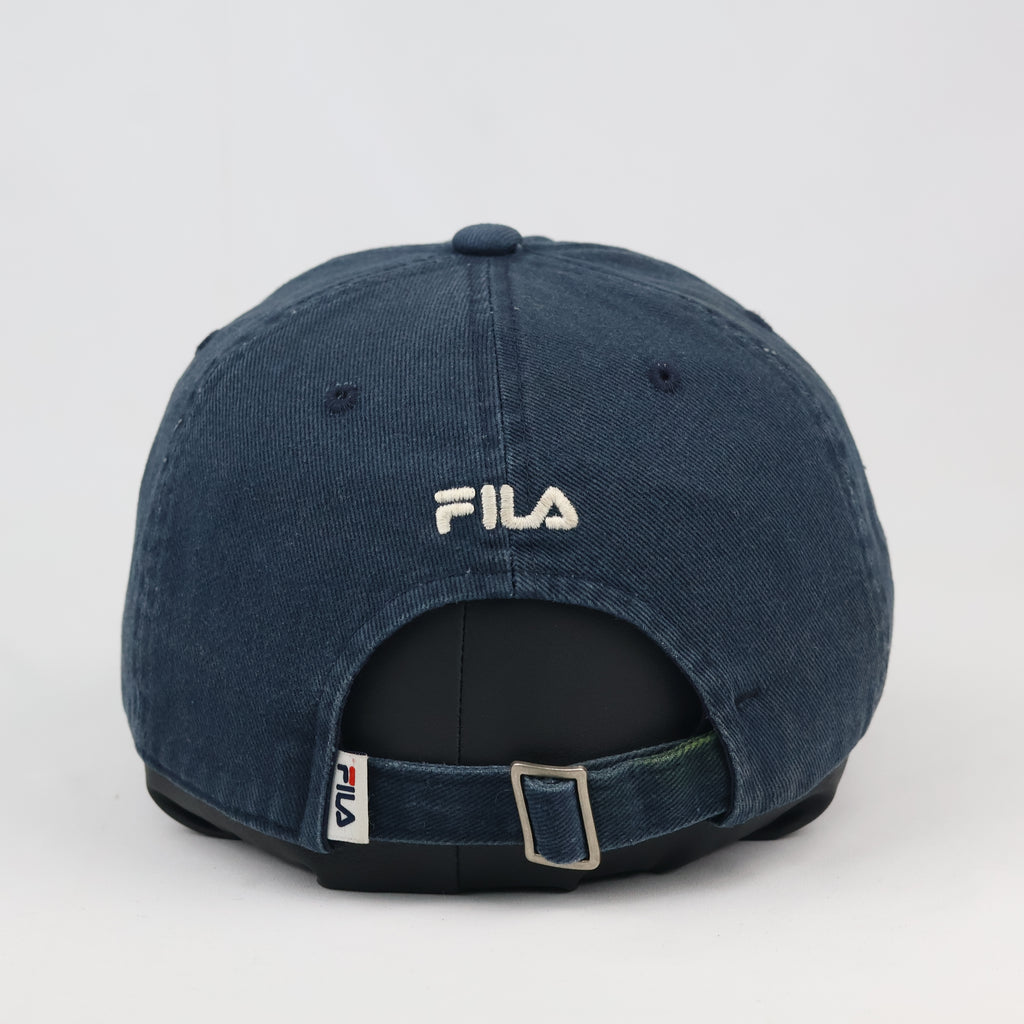 Thrifted Fila Embroidered Navy Cap | Adjustable Strapback