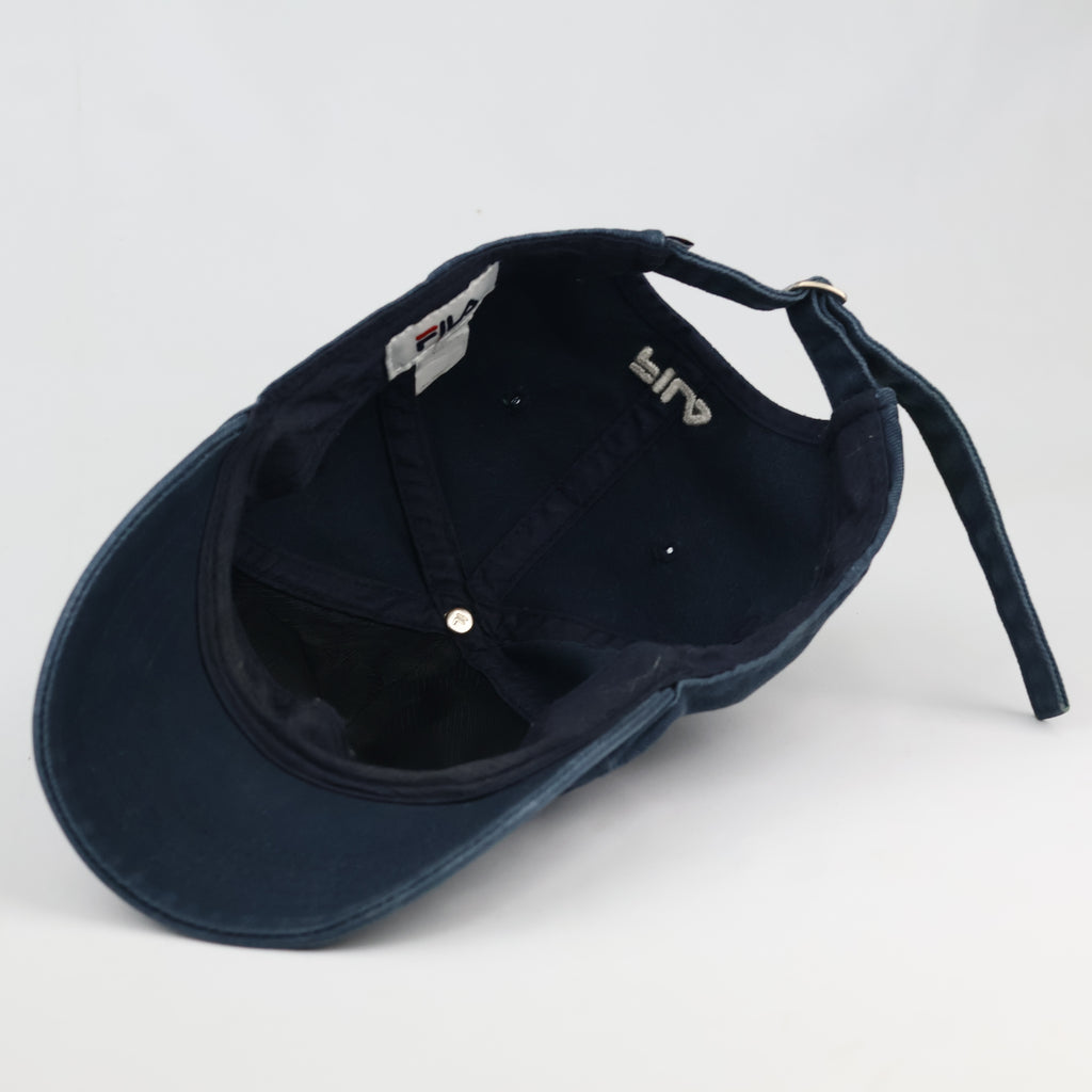 Thrifted Fila Embroidered Navy Cap | Adjustable Strapback