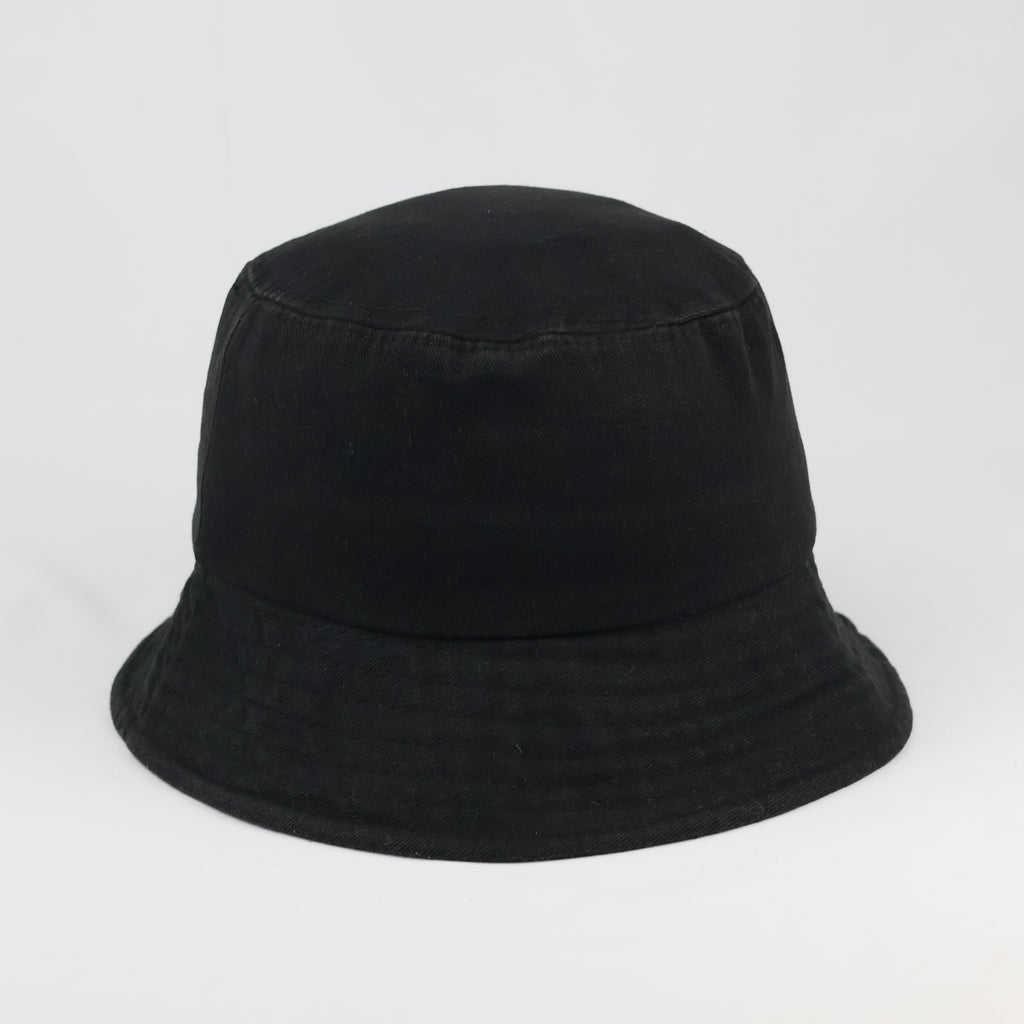 Vintage Not Interested Embroidered Black Bucket Hat