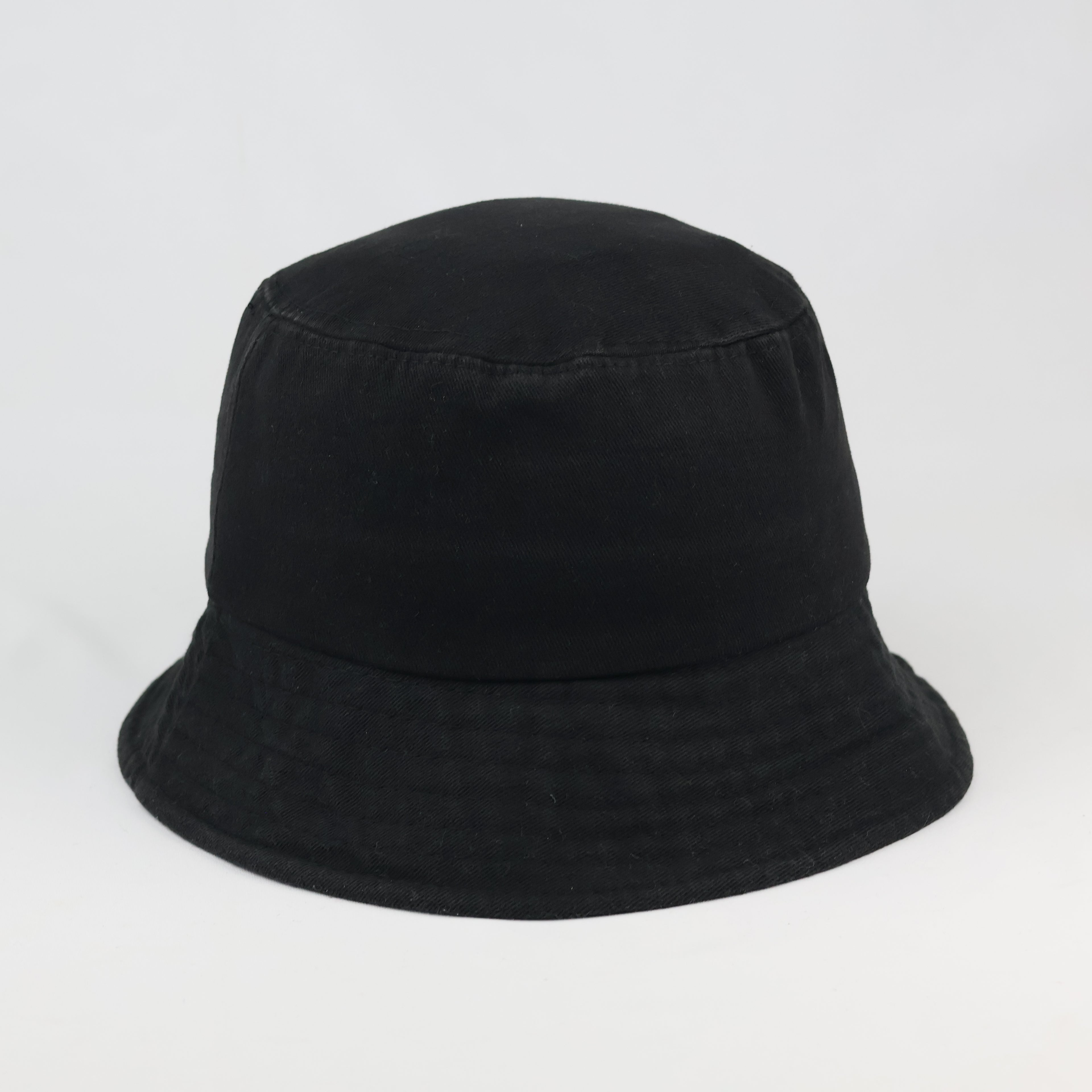 Vintage Not Interested Embroidered Black Bucket Hat