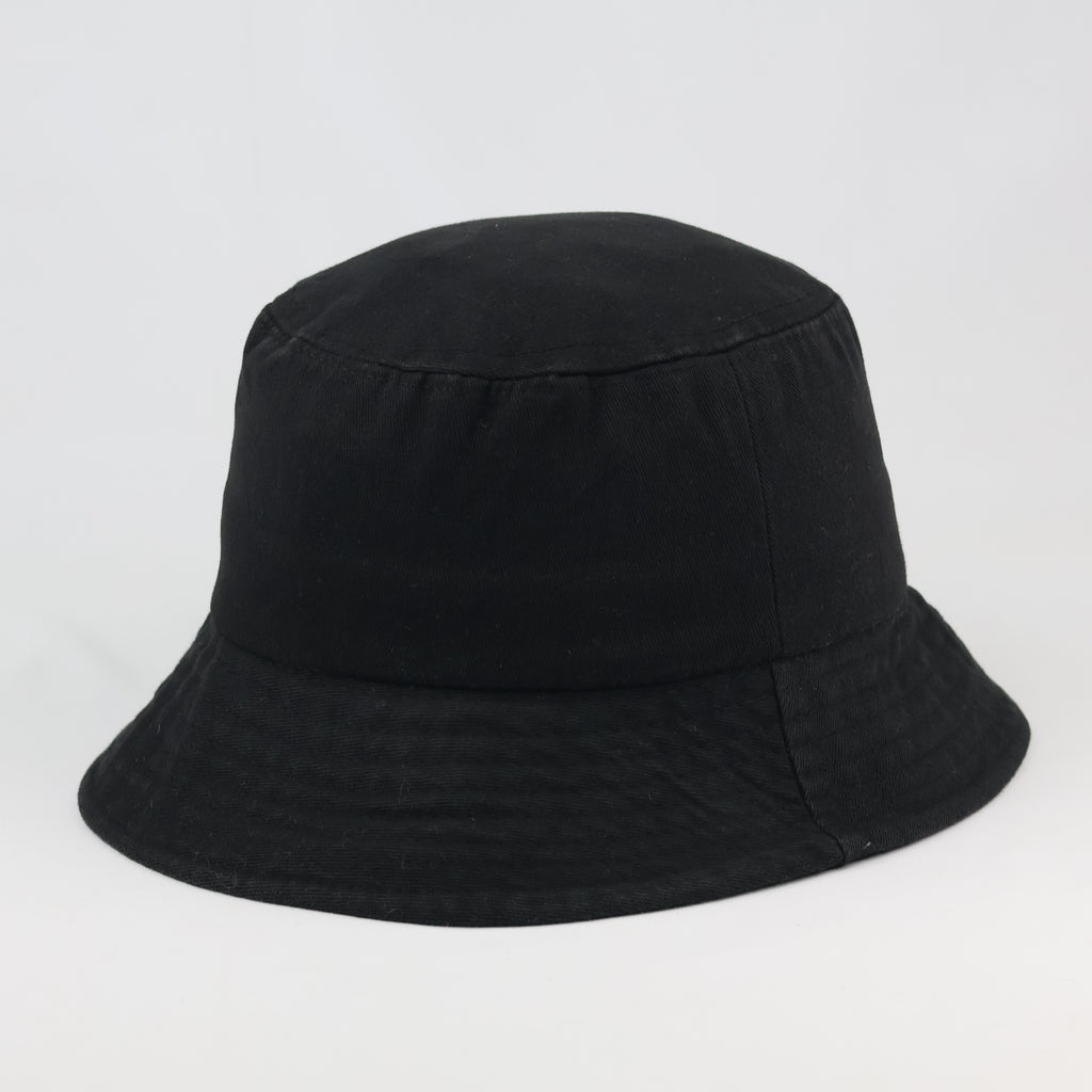 Vintage Not Interested Embroidered Black Bucket Hat