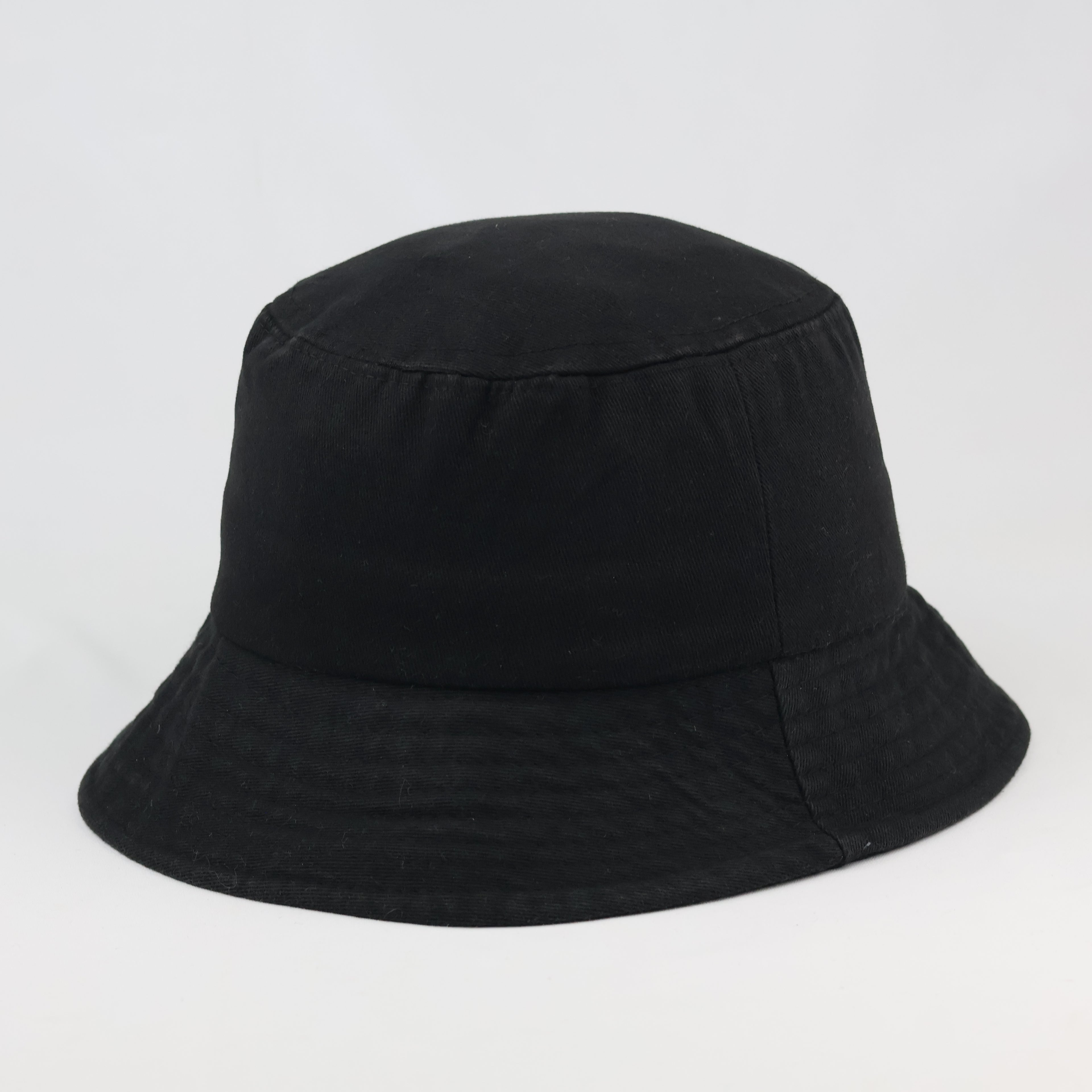 Vintage Not Interested Embroidered Black Bucket Hat