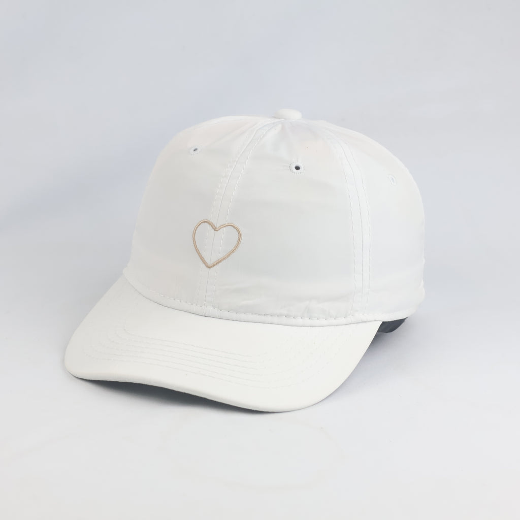 Thrifted Ale-Hop White Heart Polyester Cap (56-58 cm) | 10754