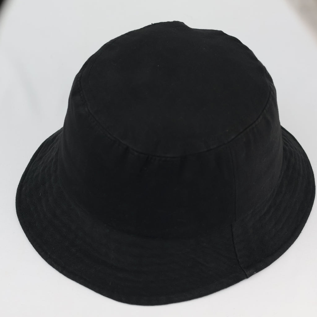 Vintage Not Interested Embroidered Black Bucket Hat