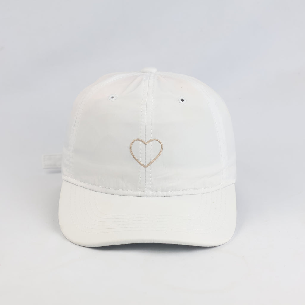 Thrifted Ale-Hop White Heart Polyester Cap (56-58 cm) | 10754