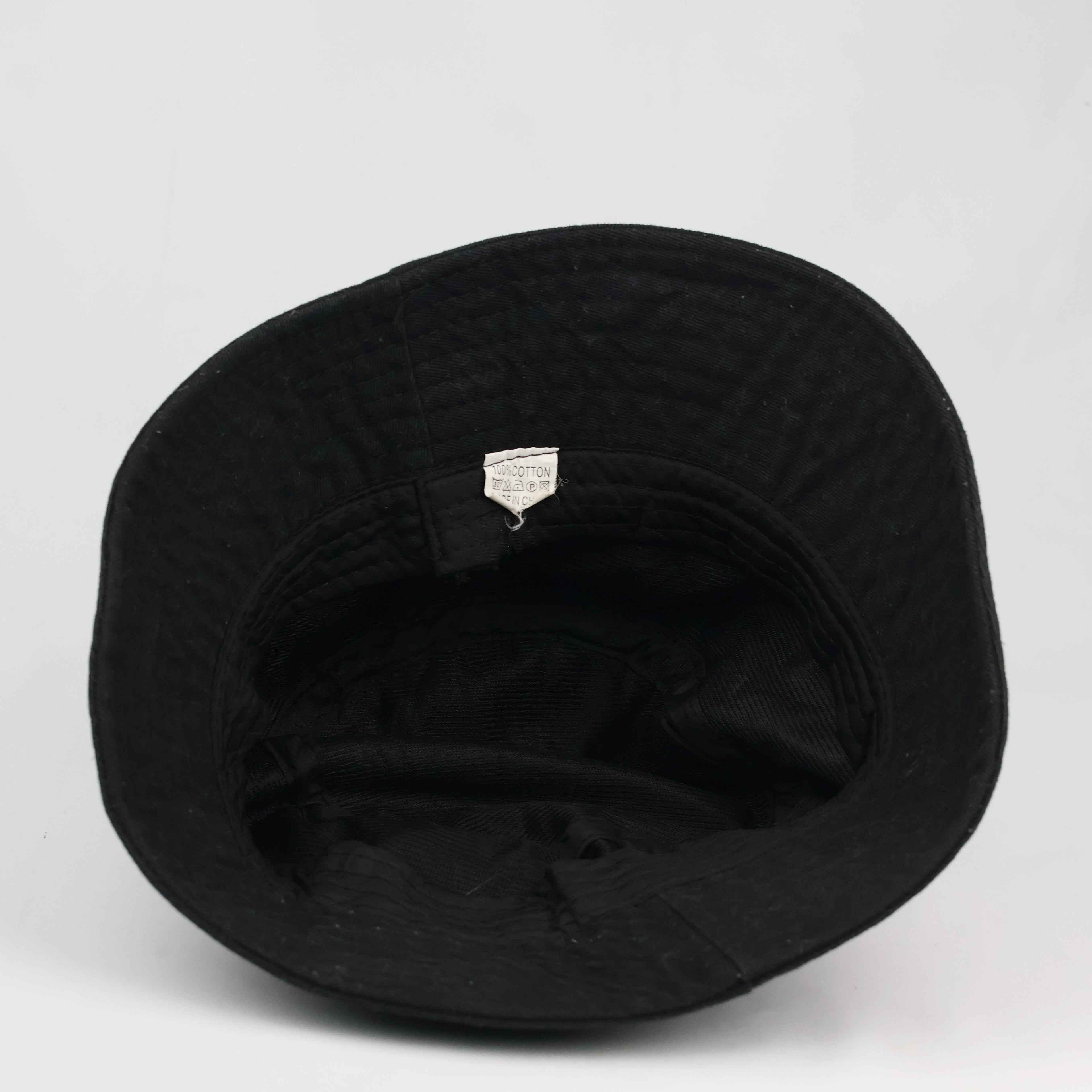 Vintage Not Interested Embroidered Black Bucket Hat