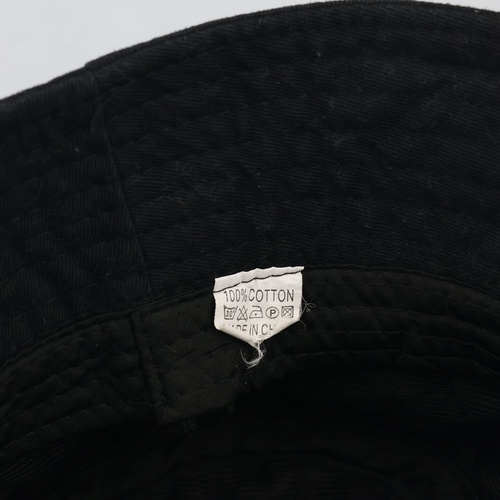 Vintage Not Interested Embroidered Black Bucket Hat
